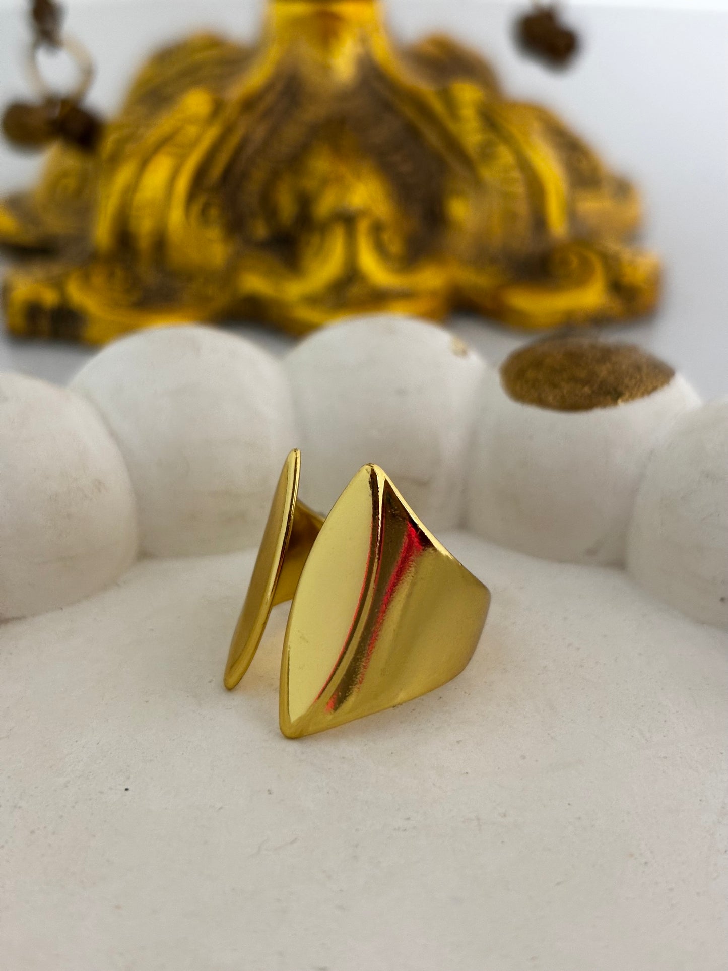 Miniature Cuff Ring | Anti Tarnish Gold Plated Ring