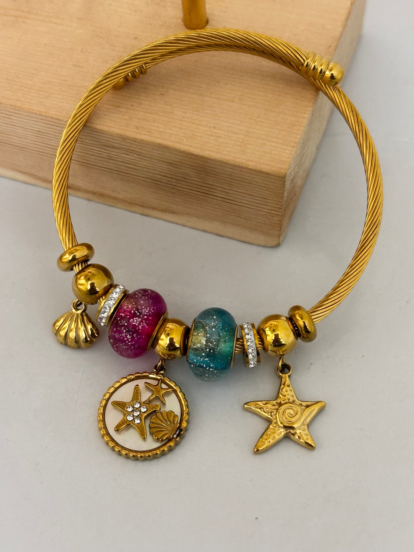 Pandora Style Starfish & Shell Charm Bracelet