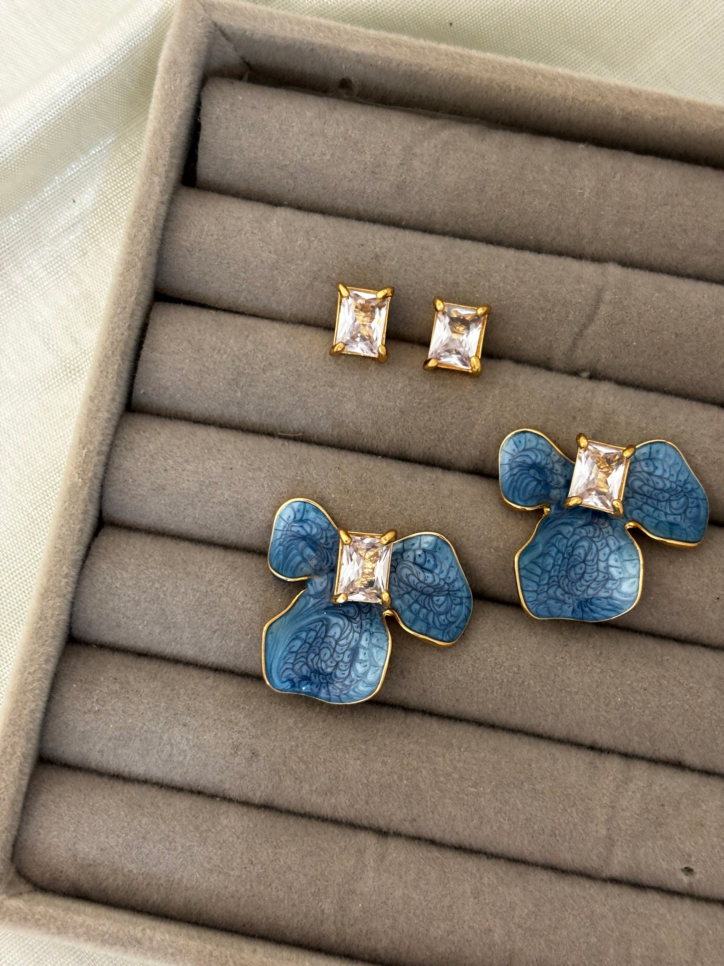 Orelle Zircon Two in One | Anti-Tarnish Enamel Studs