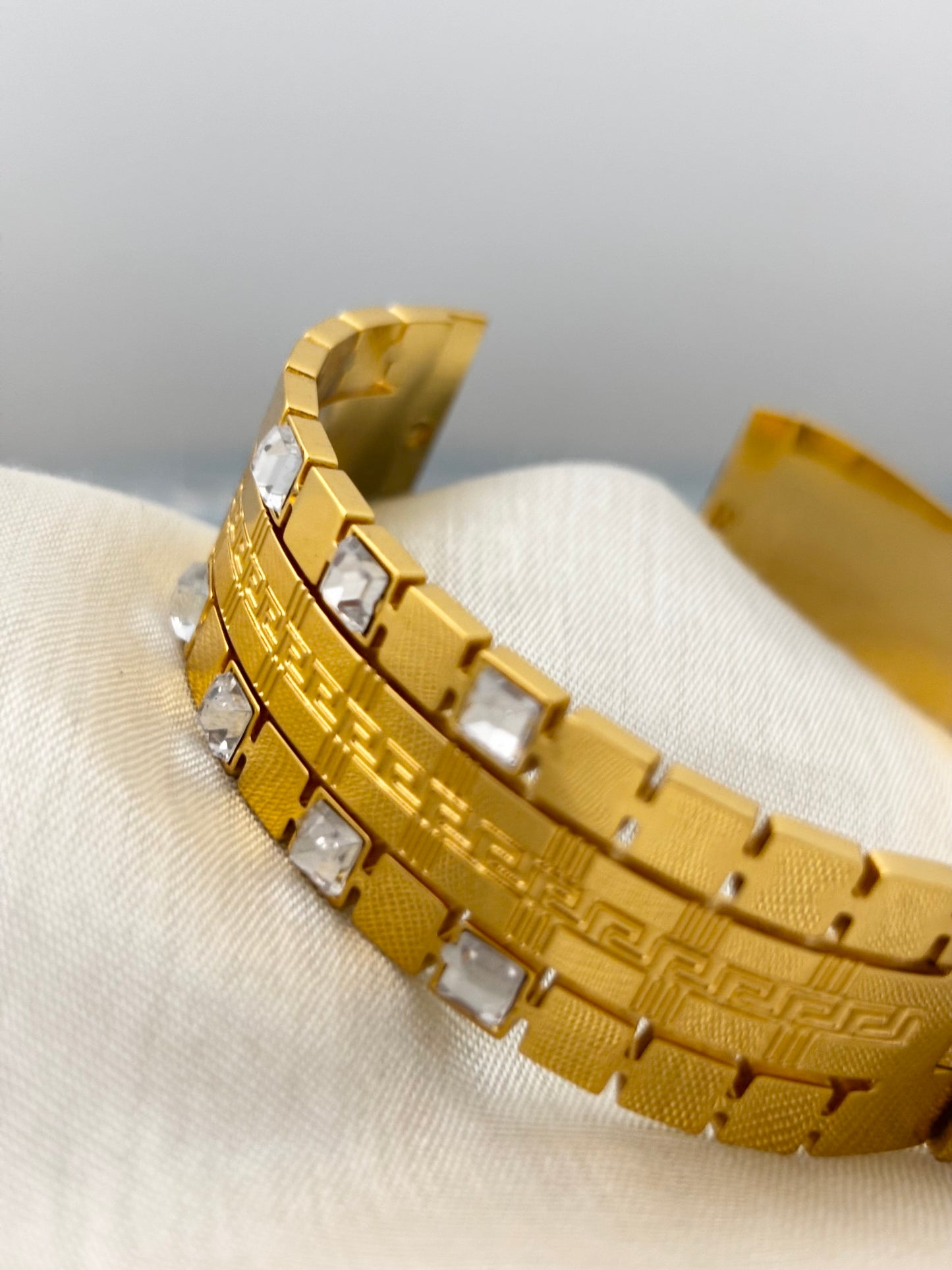 Molly Zircon Broad Bangle Bracelet