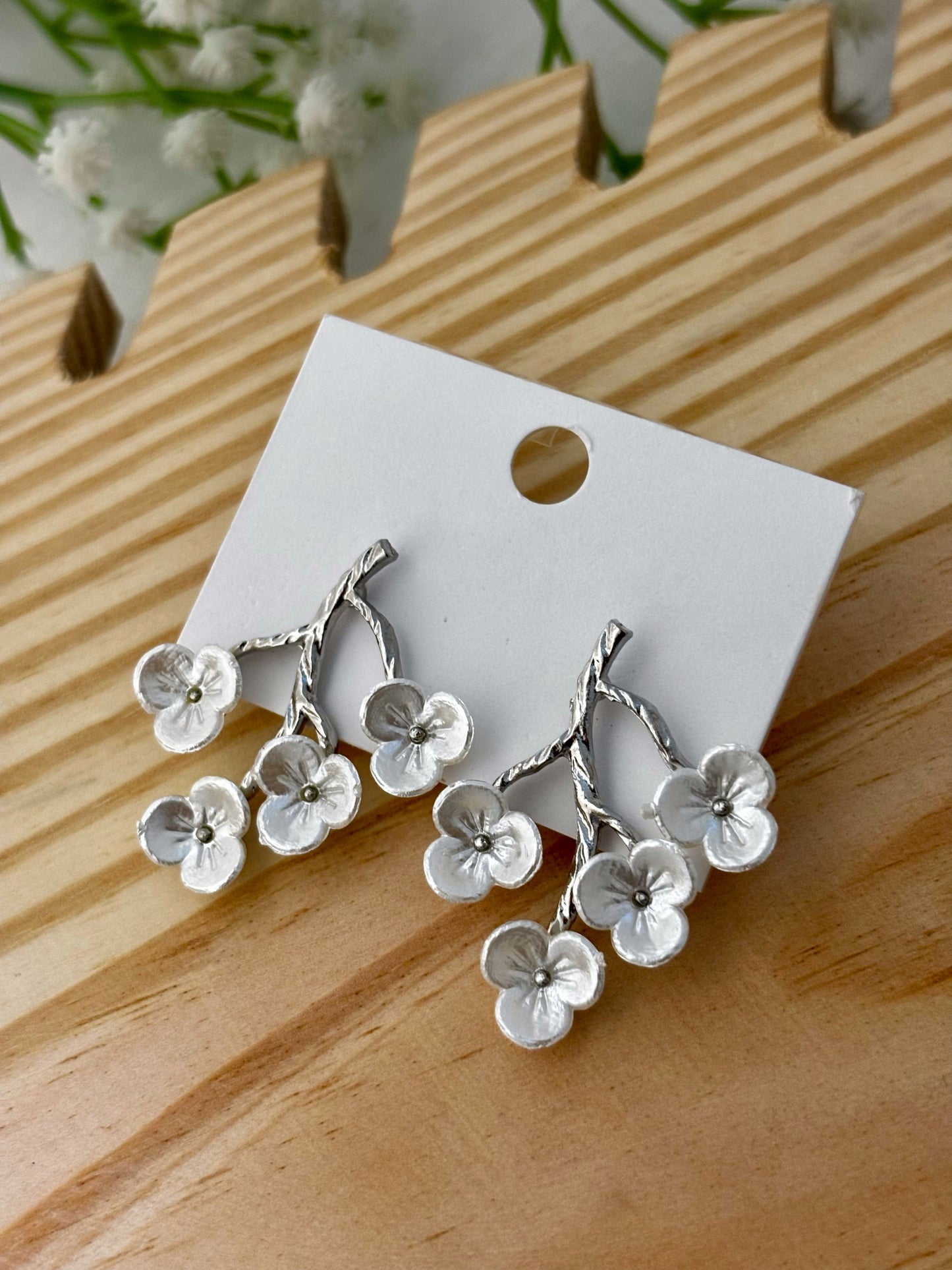 Frosted Blossom Drop Earrings