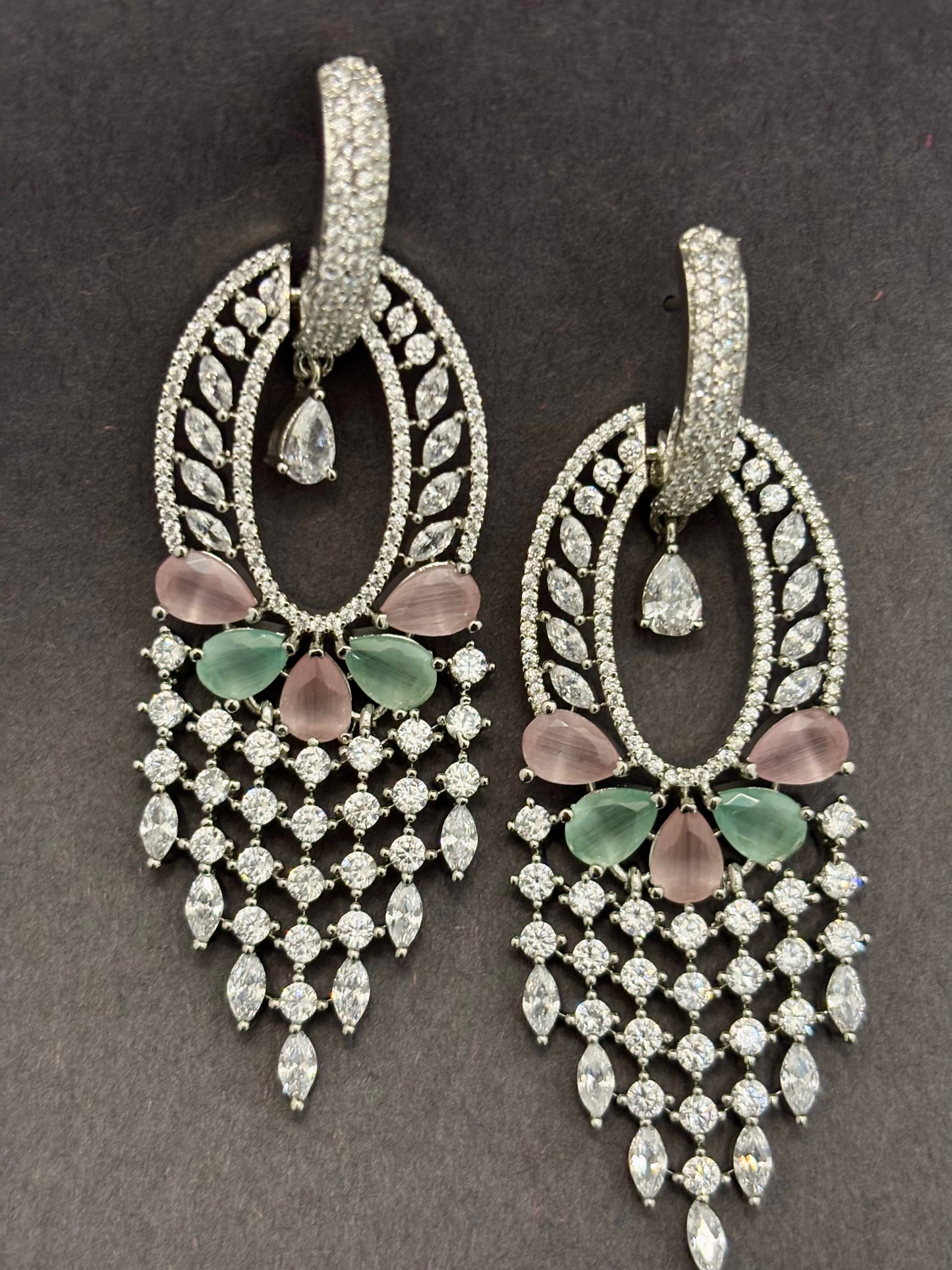 Roselyn AD Cascade Earrings | Wedding & Party Wear