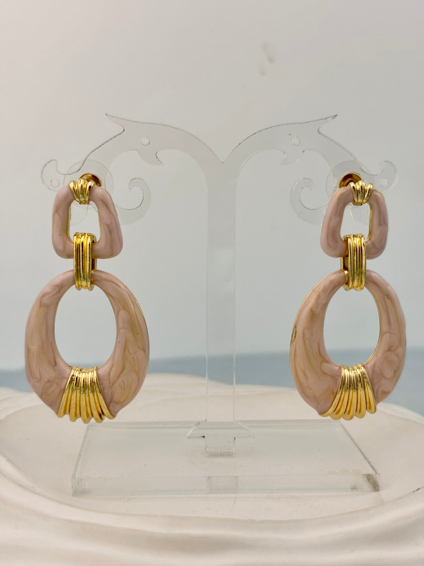 Peach Drizzle Drop Earrings