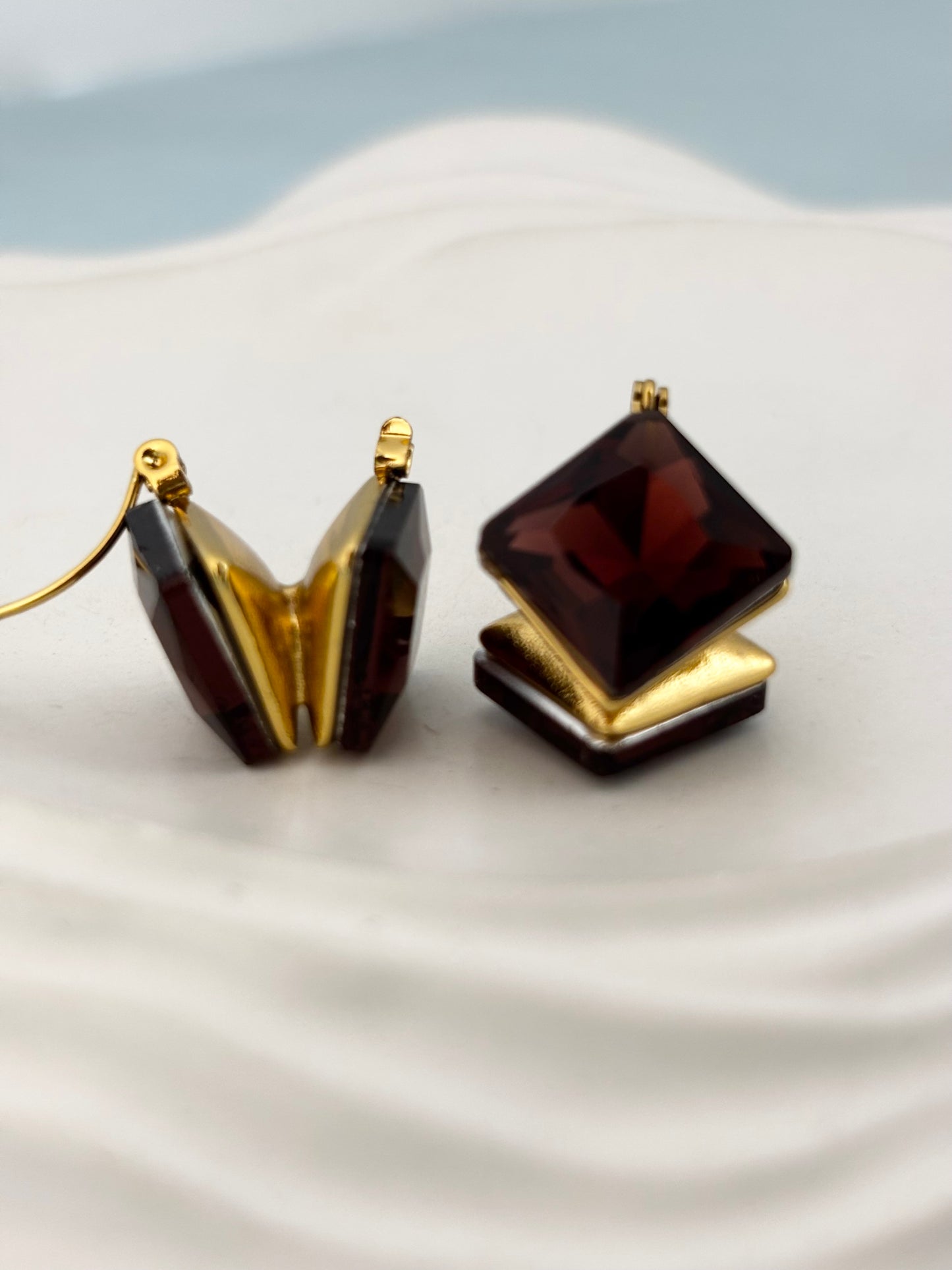 Wine Blush Drop Earrings