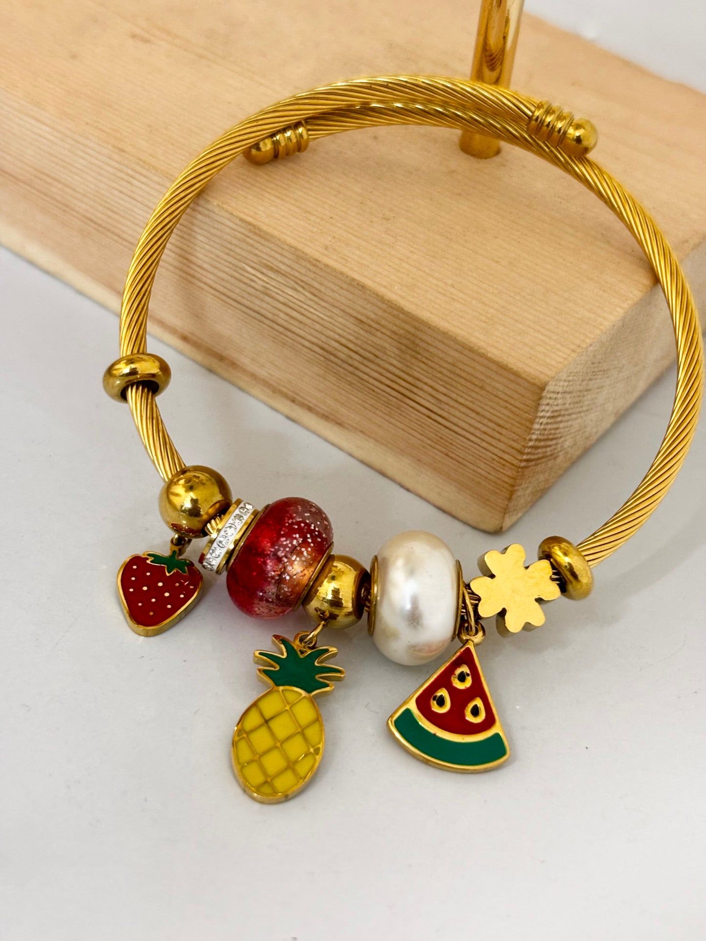 Pandora Style Fruit Charm Bracelet