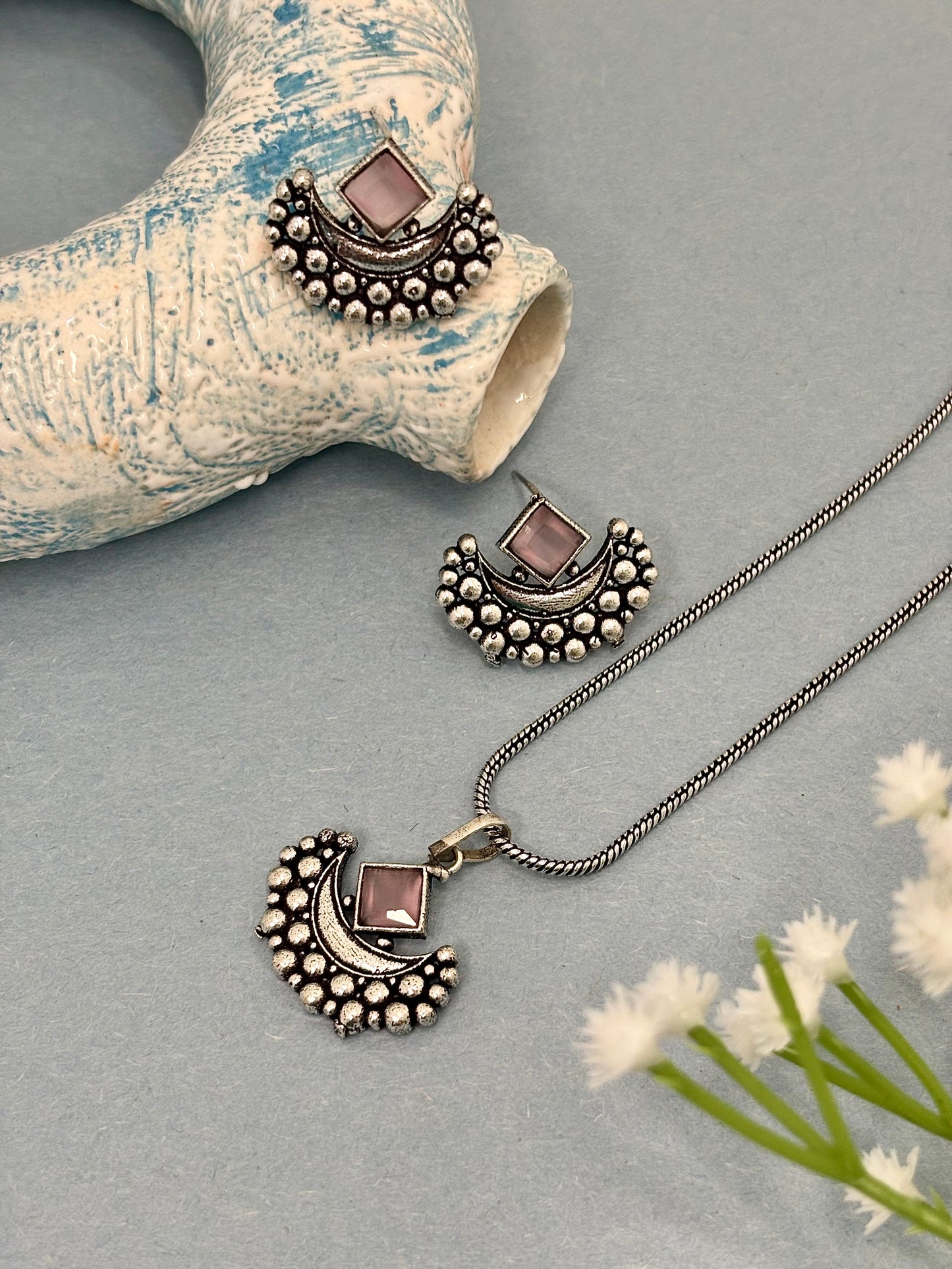 Chandralekha Jewellery Set (Pink)