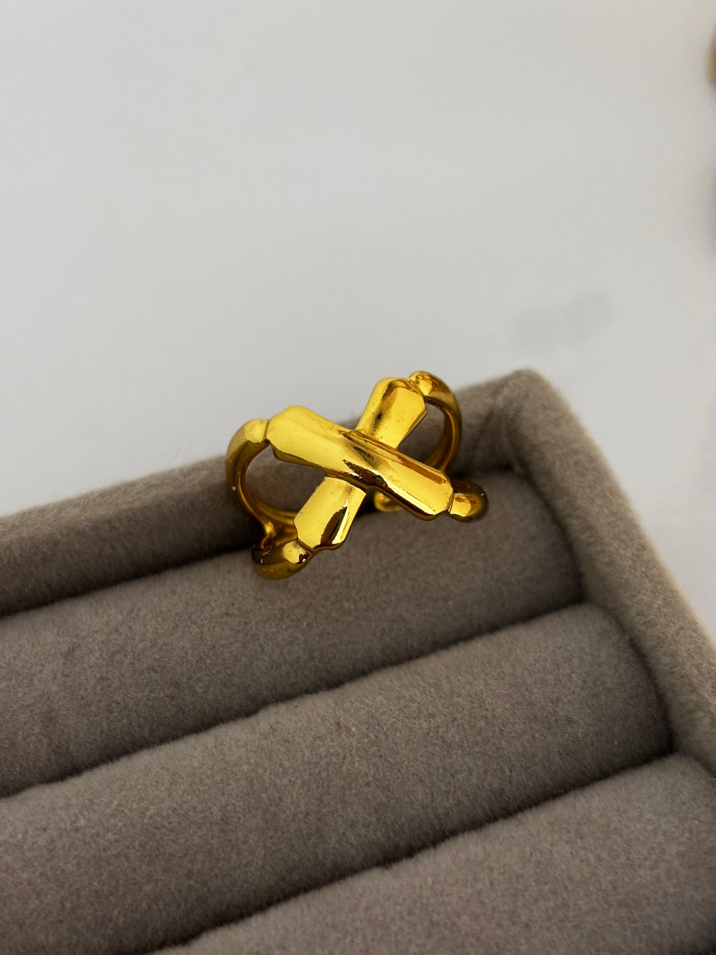 Lumi Cross Gold Plated Ring | Anti Tarnish