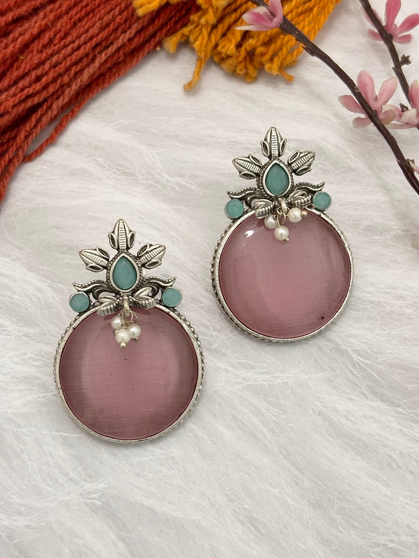 Indira Stud Earrings (Pink)