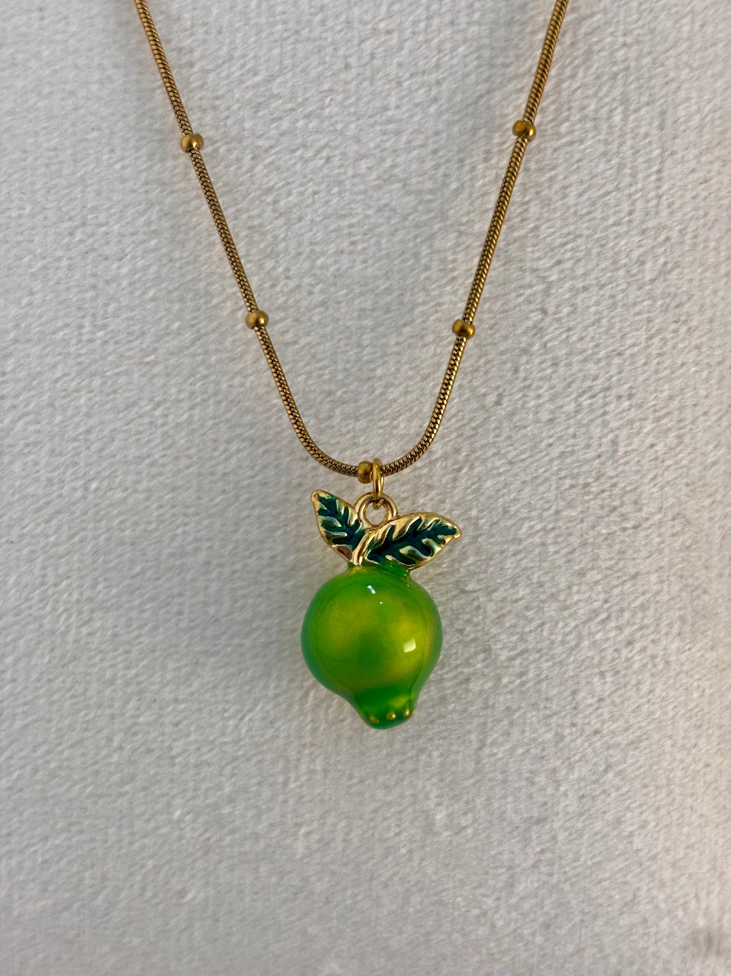 Lime Pop Pendant Necklace | 18kt Gold Plated Non Tarnish