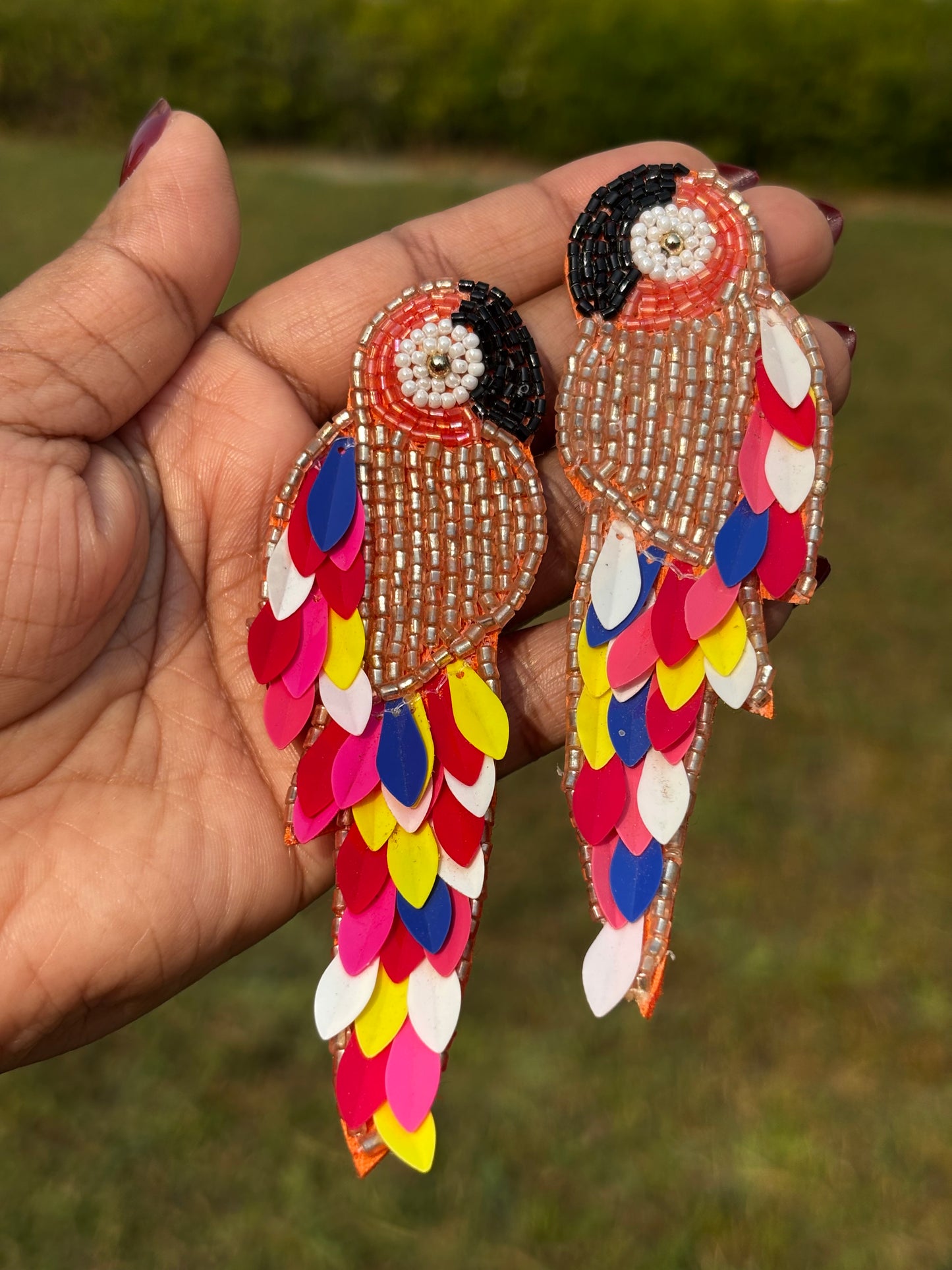 Colourful Tropical Parrot Handmade Earrings