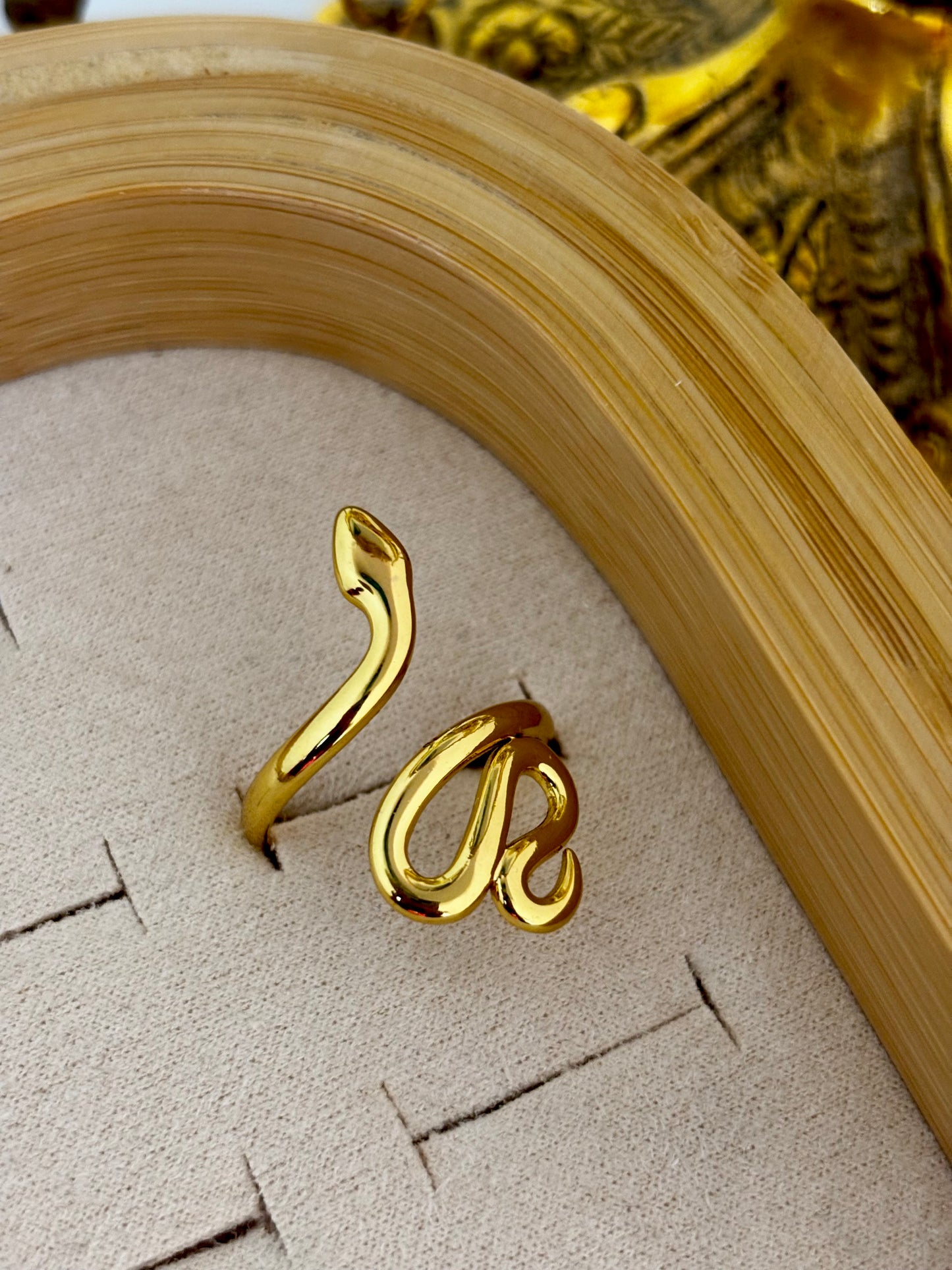 Golden Serpent Ring | Anti Tarnish Gold Plated Ring