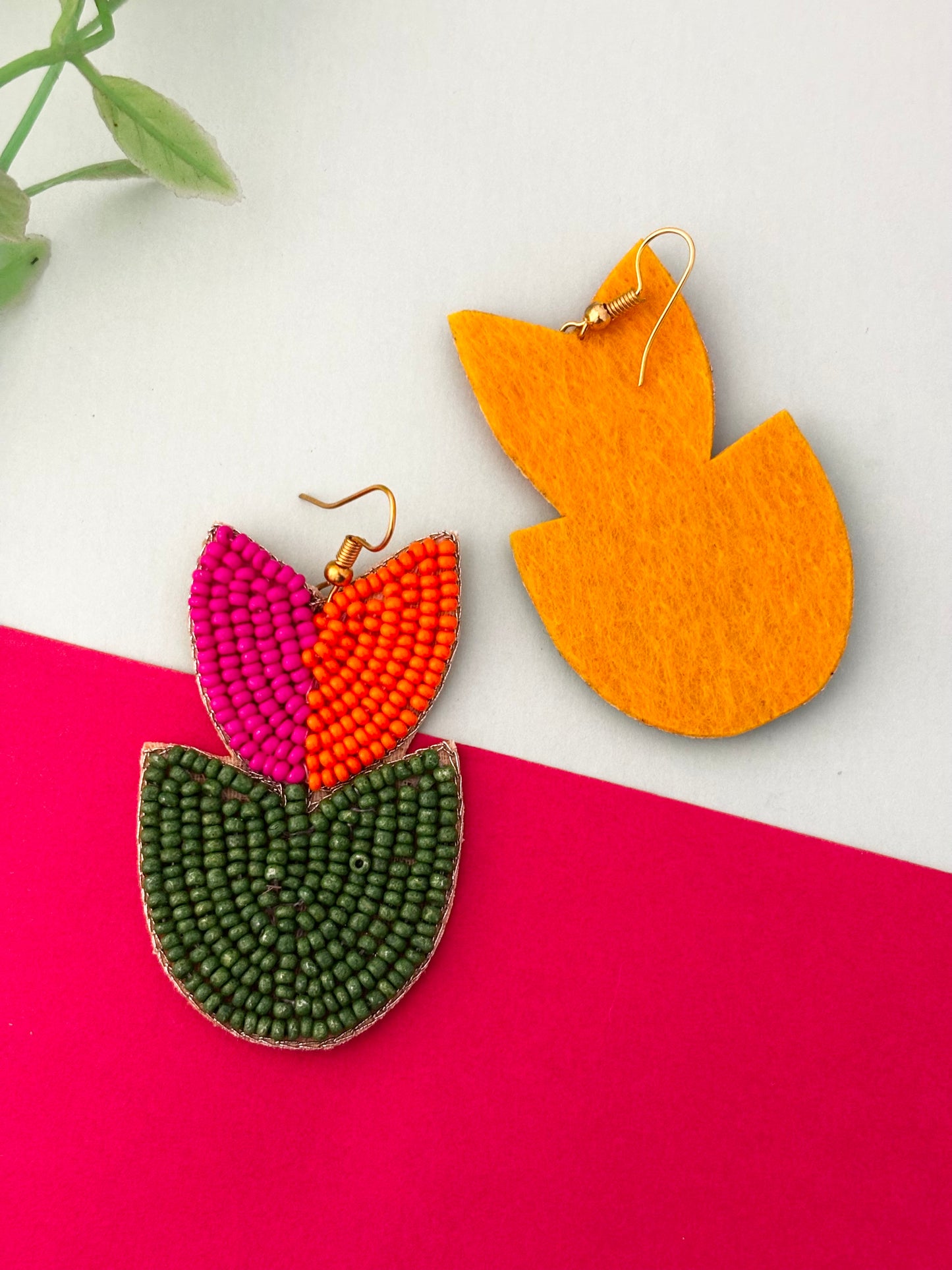 Boho Tulip Handmade Earrings