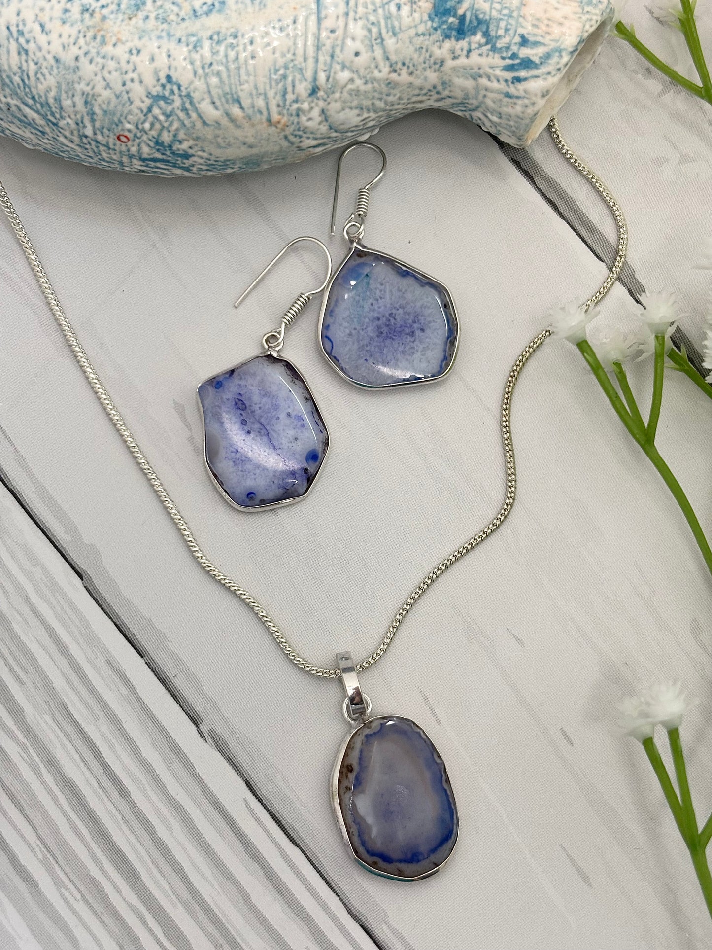 Aranya - Natural Stones Jewellery Set (Blue)
