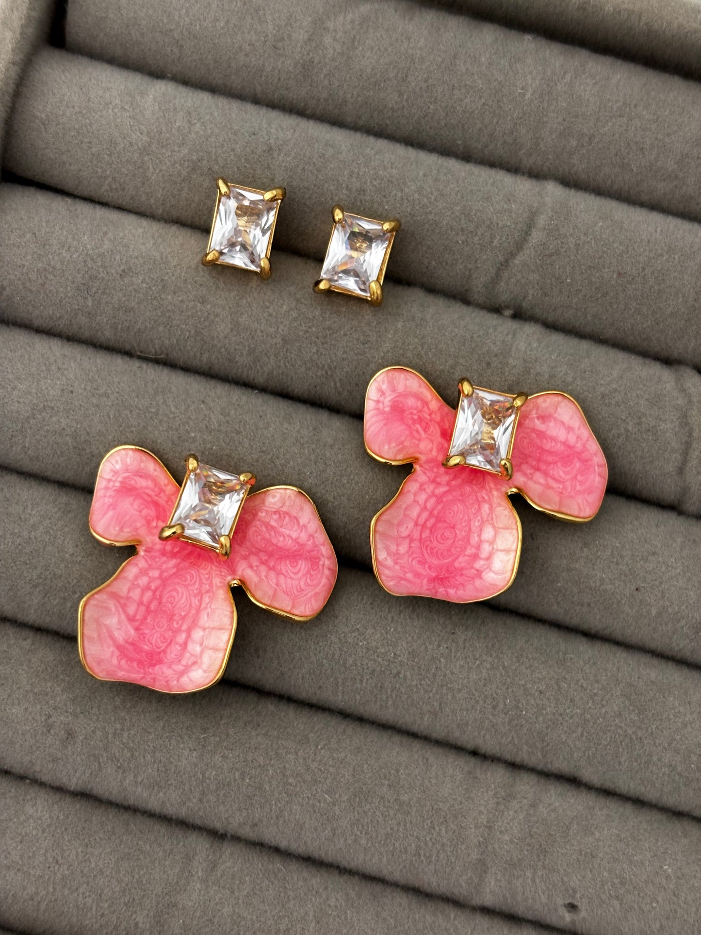 Orelle Zircon Two in One | Anti-Tarnish Enamel Studs