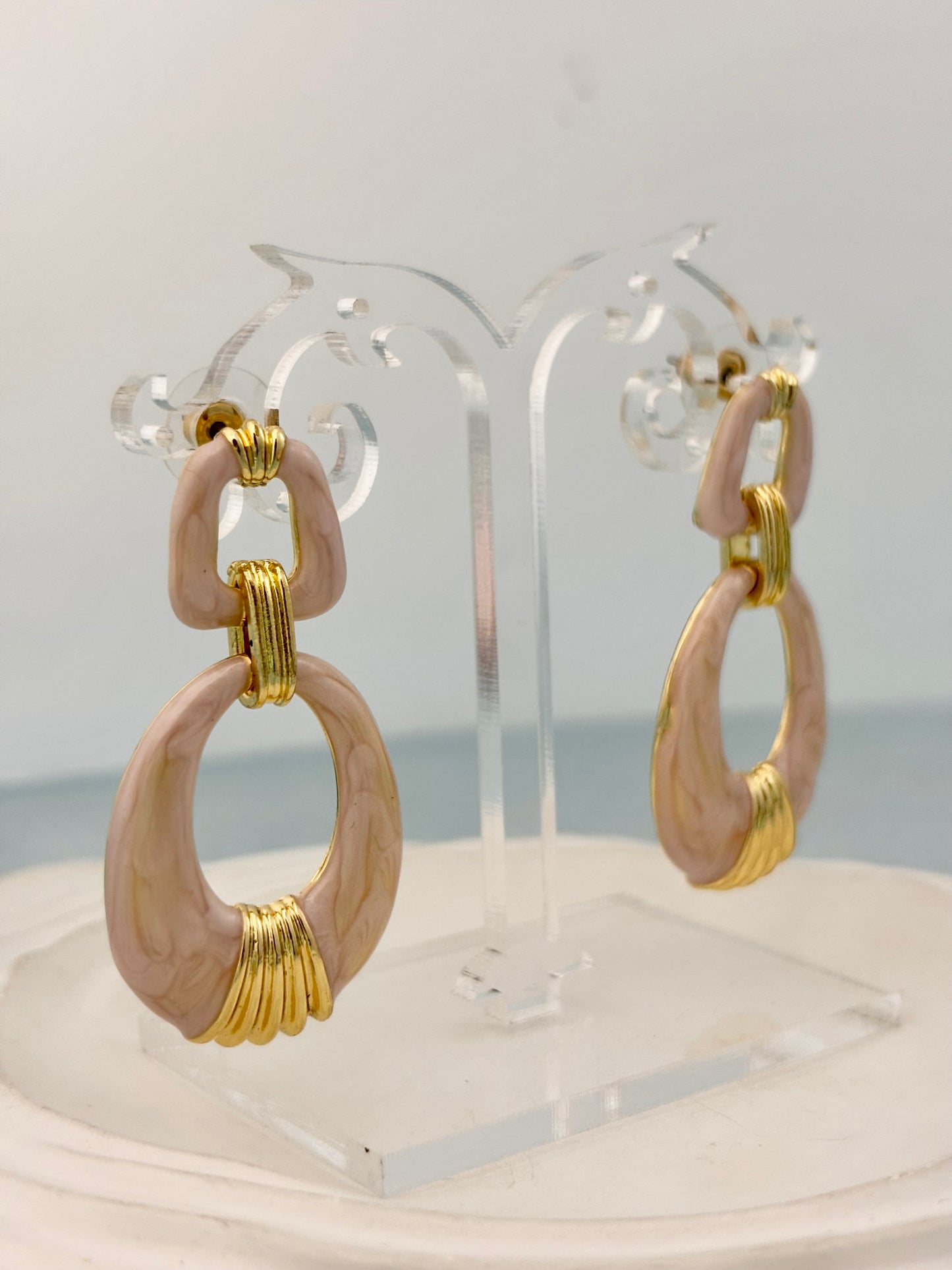 Peach Drizzle Drop Earrings