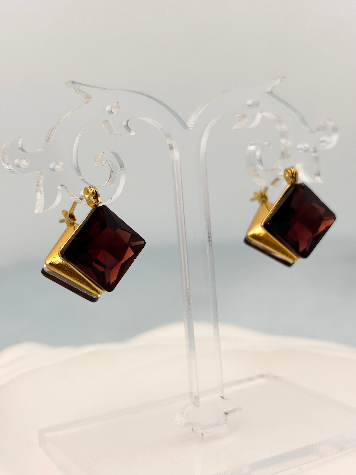 Wine Blush Drop Earrings