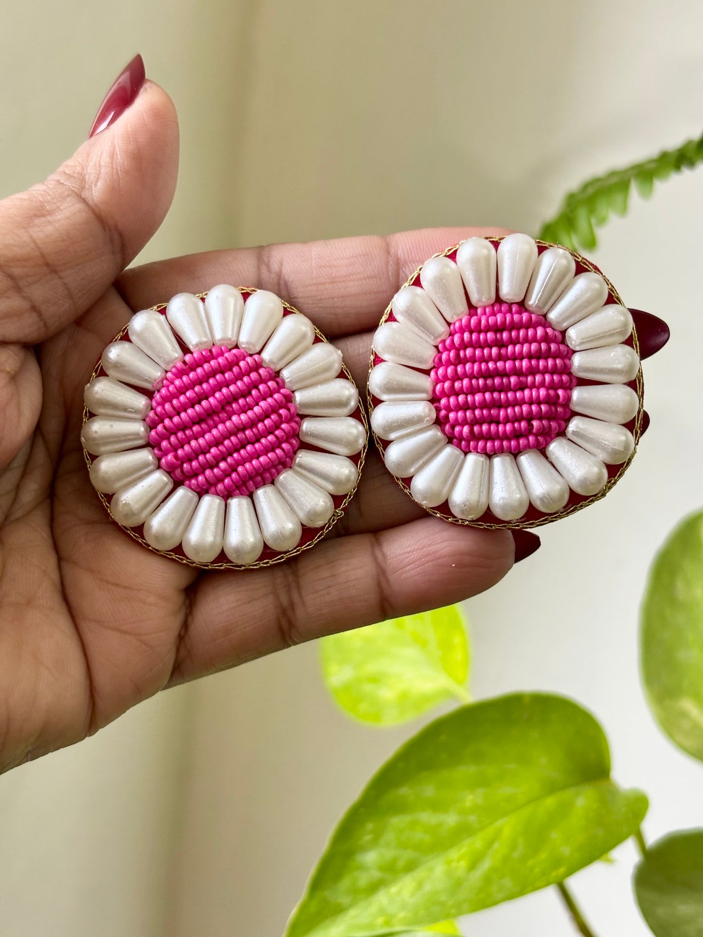 Rosett Pearl Handmade Stud Earrings