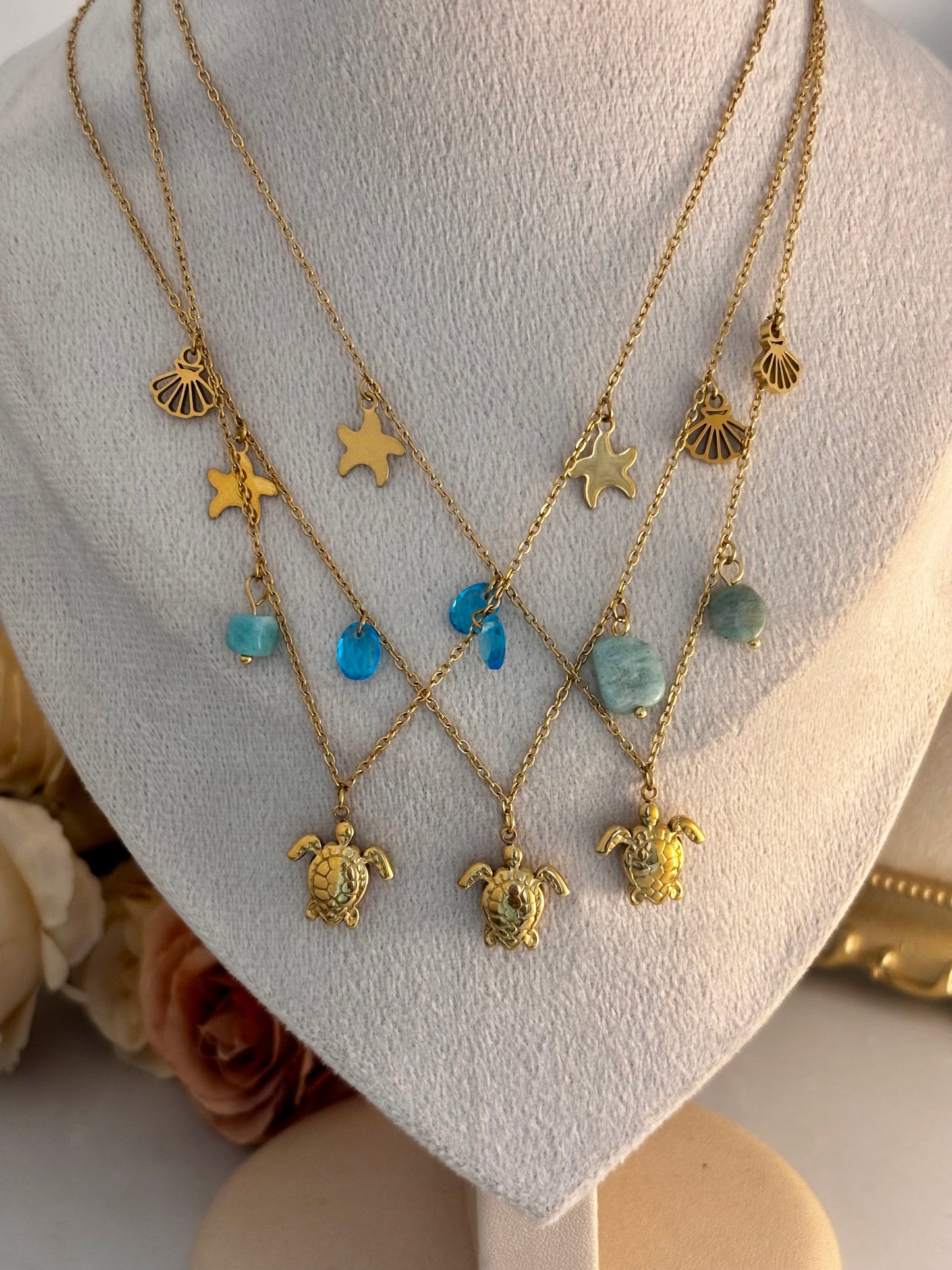 Turtle Muse Beach Necklace | 18k Gold Plated | Waterproof