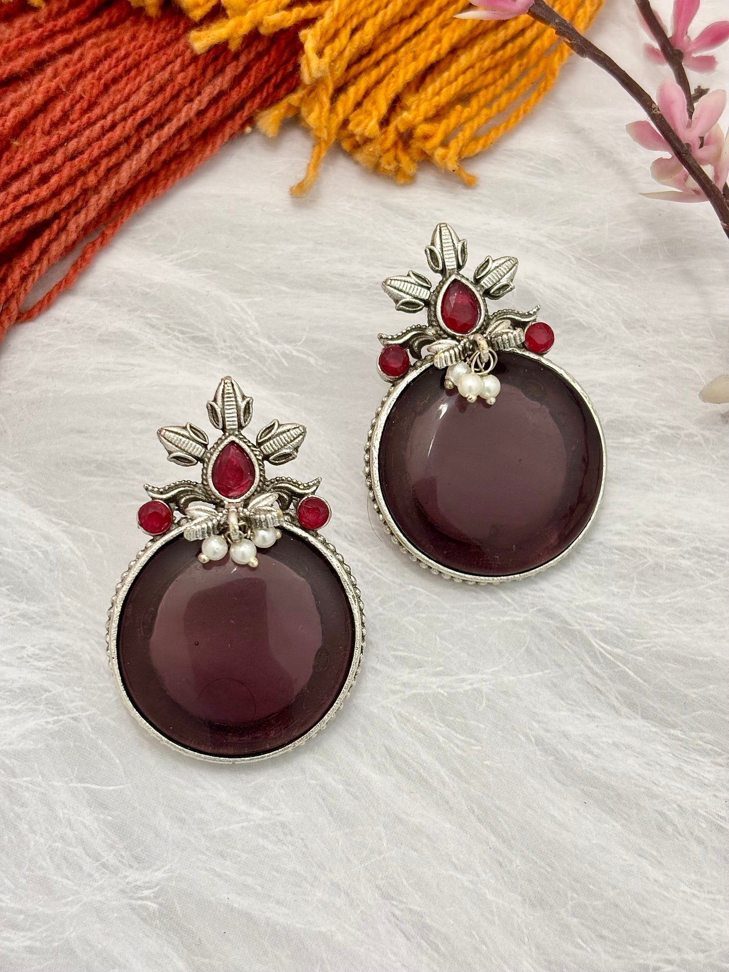Indira Stud Earrings (Purple)