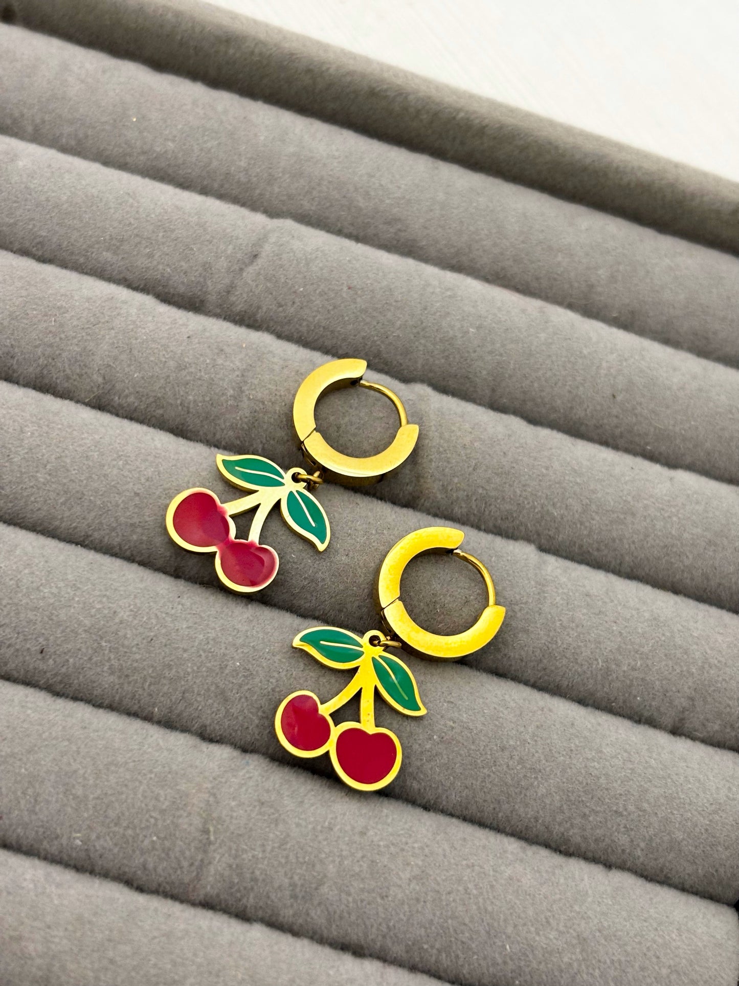 Cherry Drop | Anti-Tarnish Enamel Drops