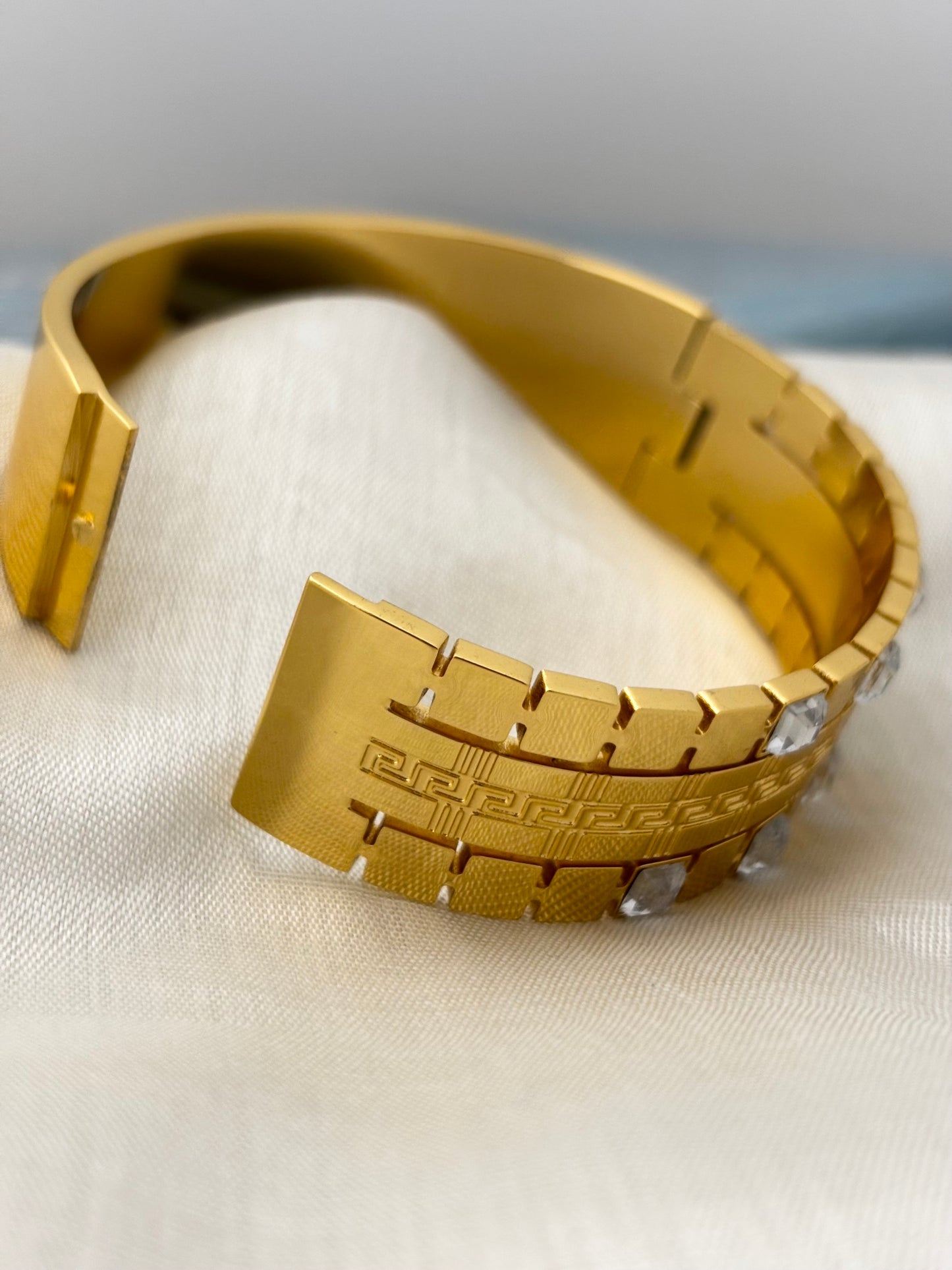 Molly Zircon Broad Bangle Bracelet