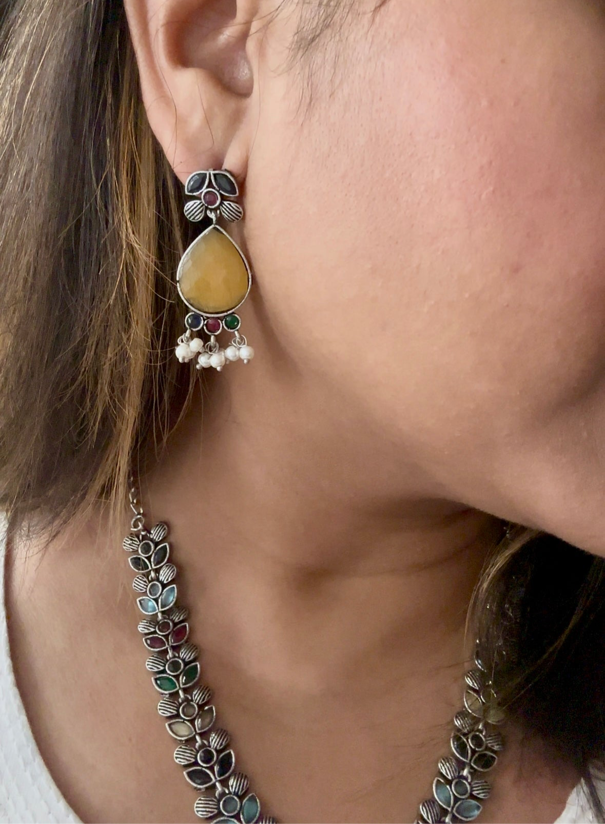 Aaradhya Necklace Set (Yellow)