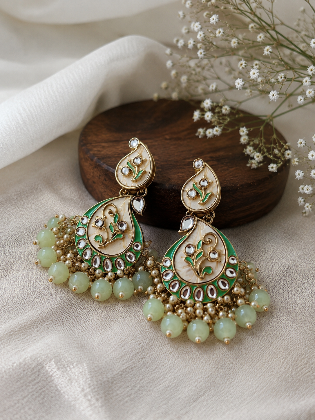 Jheelkamal Ethnic Jhumka (Green)
