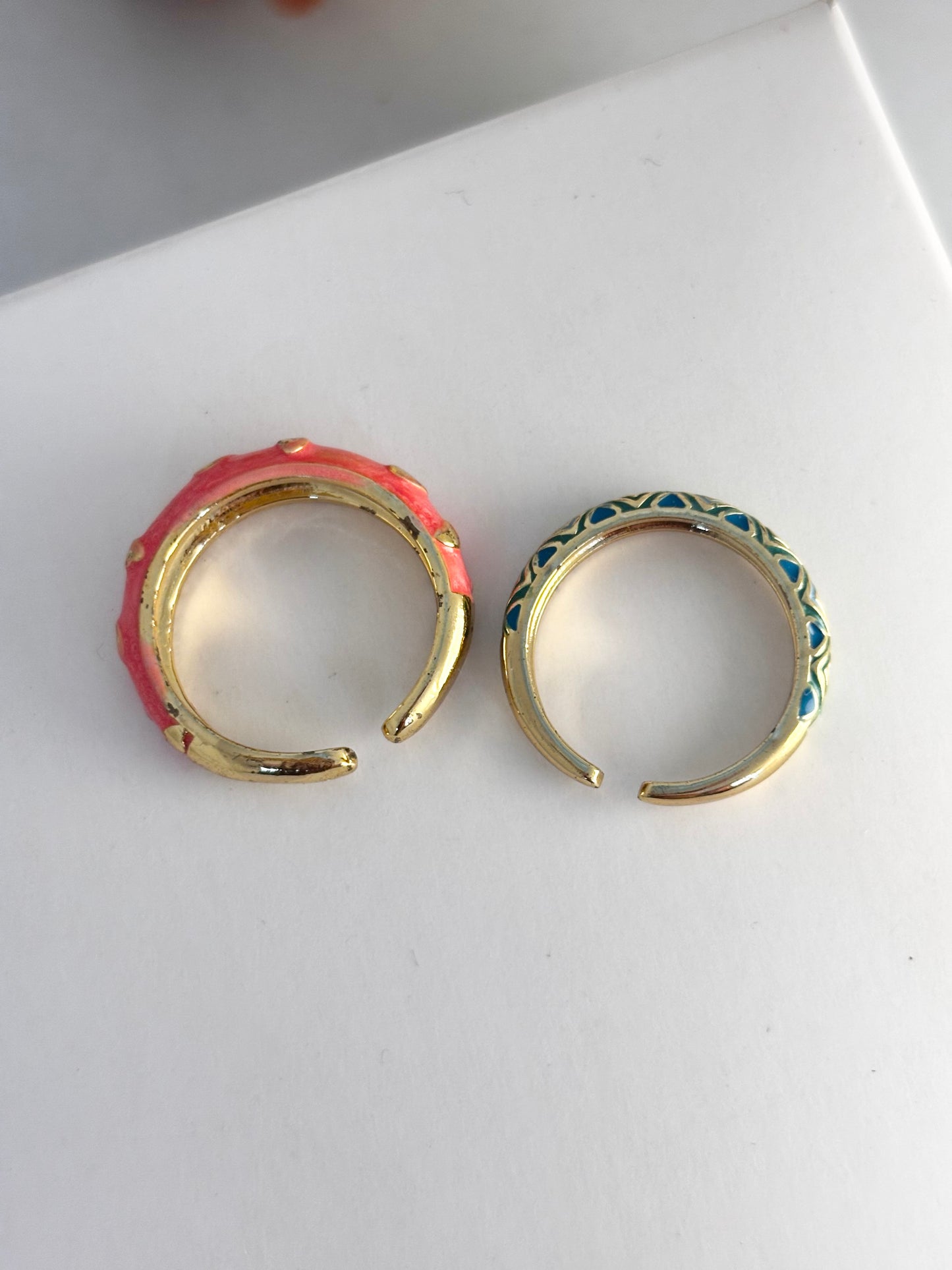 Sweetkeepsake Duo Enamel Ring Set | Adjustable Base