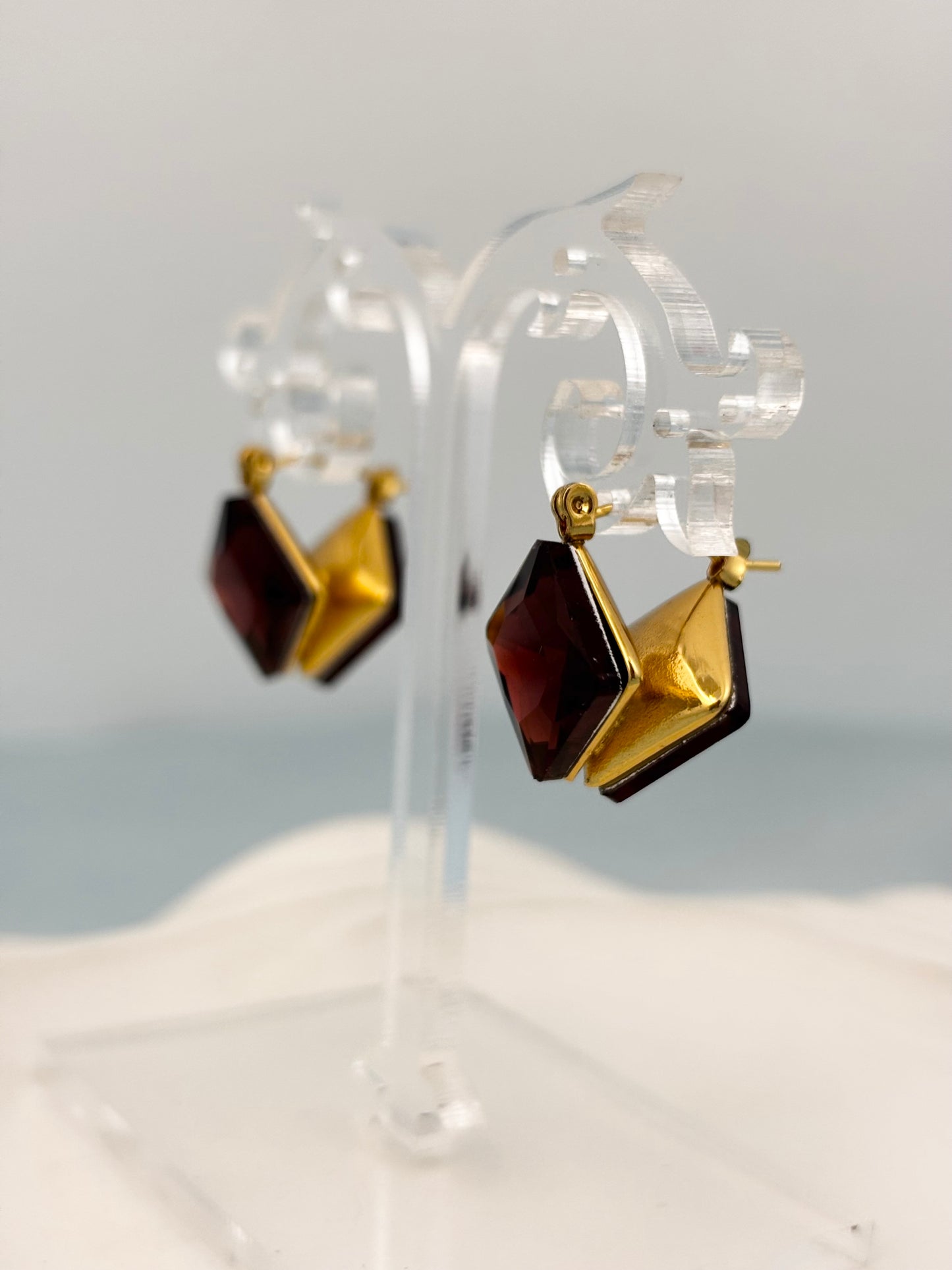 Wine Blush Drop Earrings