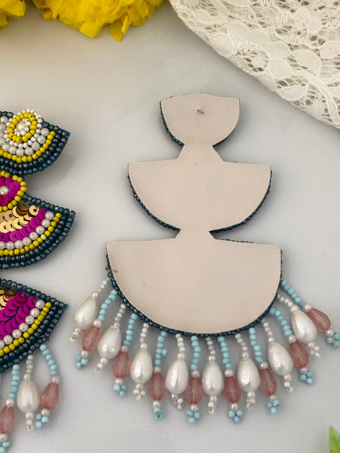 Sitara Beaded Handmade Statement Earrings ~ Wedding and Party Wear