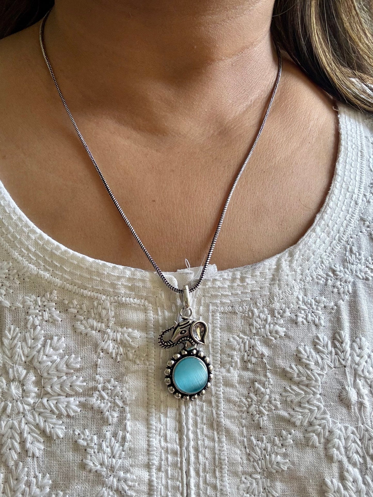 Elephant Charm Jewelry Set (Blue)