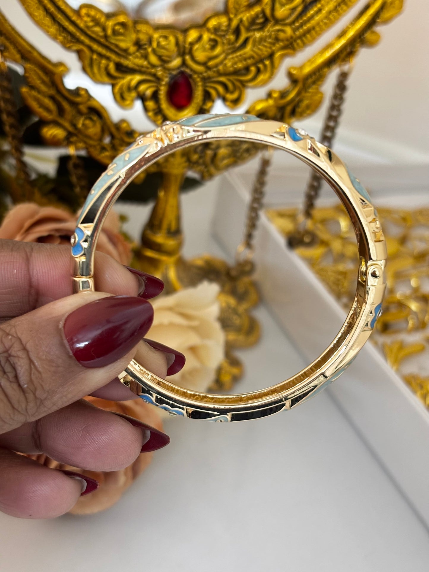 Blue Meenakari Kada Bracelet