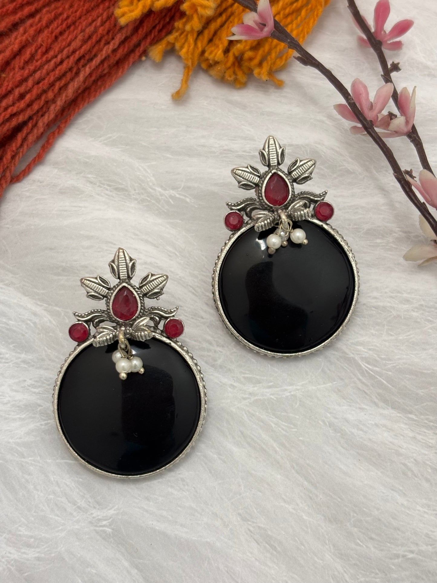 Indira Stud Earrings (Black)