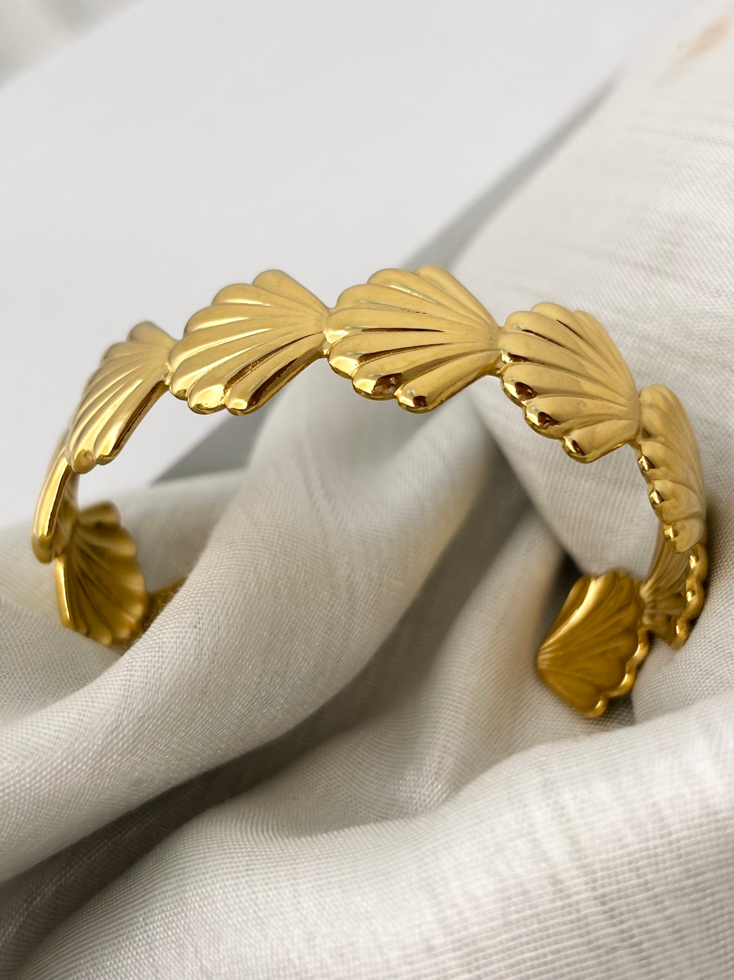 Stainless Steel Shell Gold Cuff
