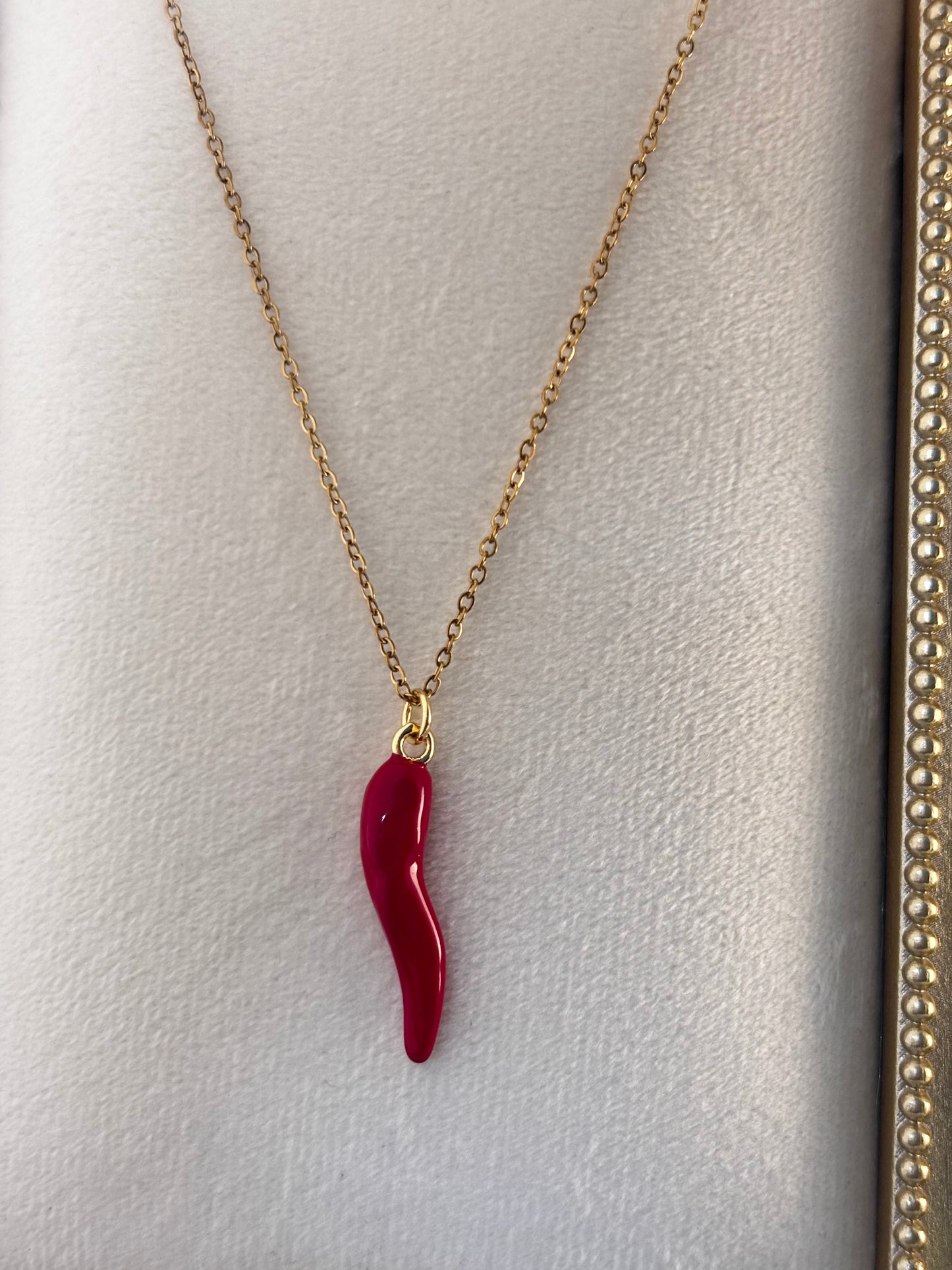 Hot Red Chilly Pendant Necklace | 18kt Gold Plated Non Tarnish