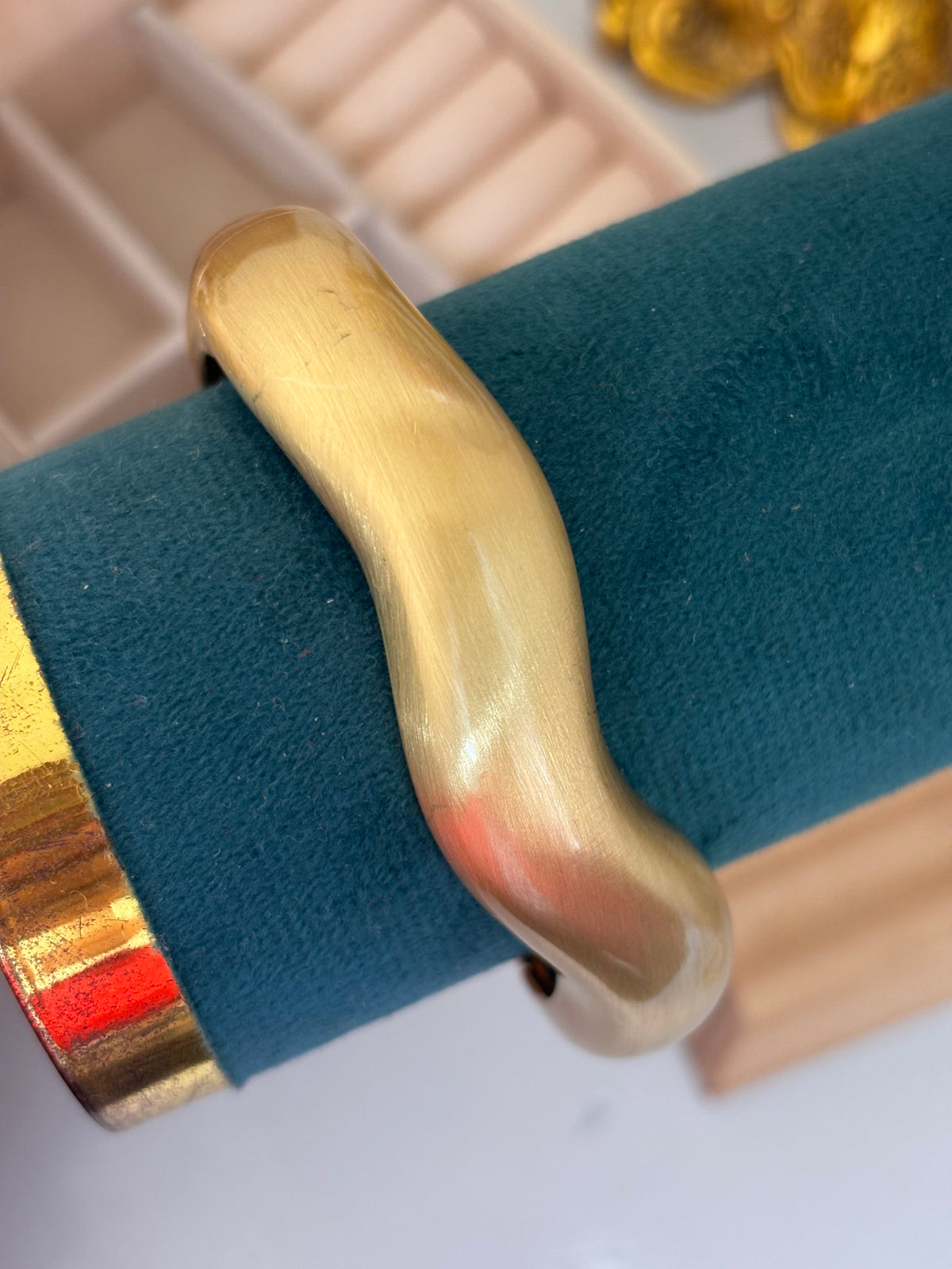 Bold Wavy Stainless Steel Matte Cuff Bracelet