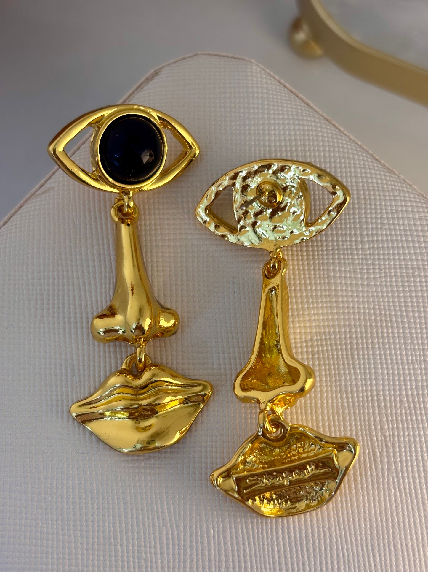 Nazar Palat ~ Abstract Face Statement Earrings