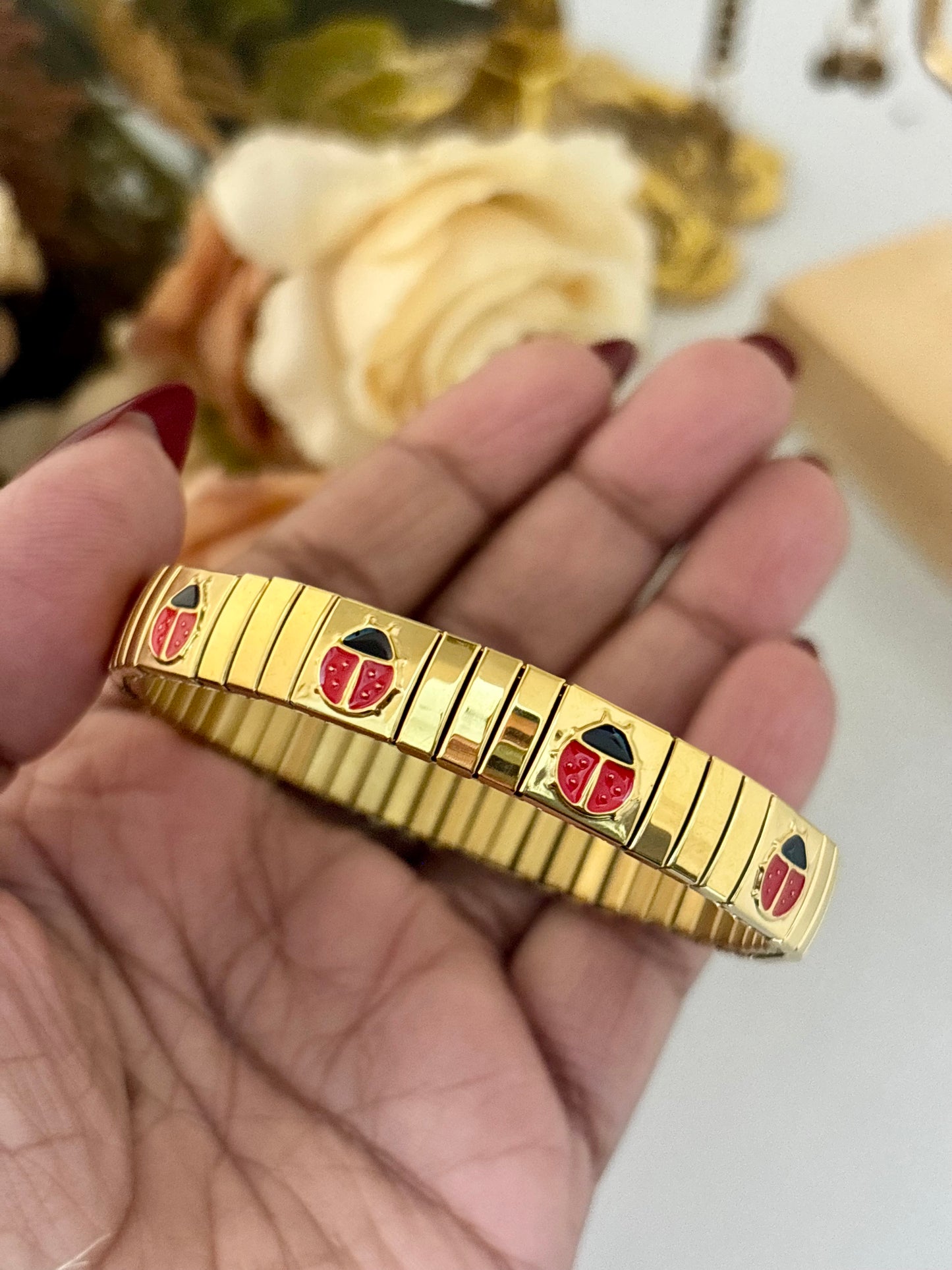 Ladybug Italian Charms Bracelet