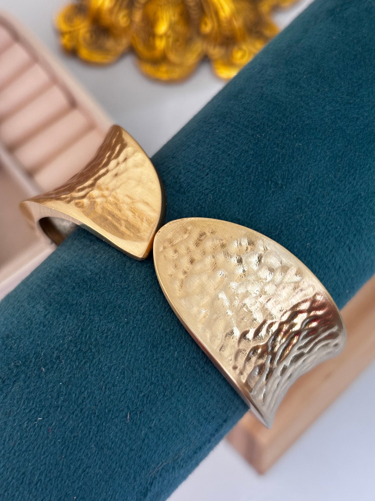 Velmera Stainless Steel Matte Textured Cuff Bracelet