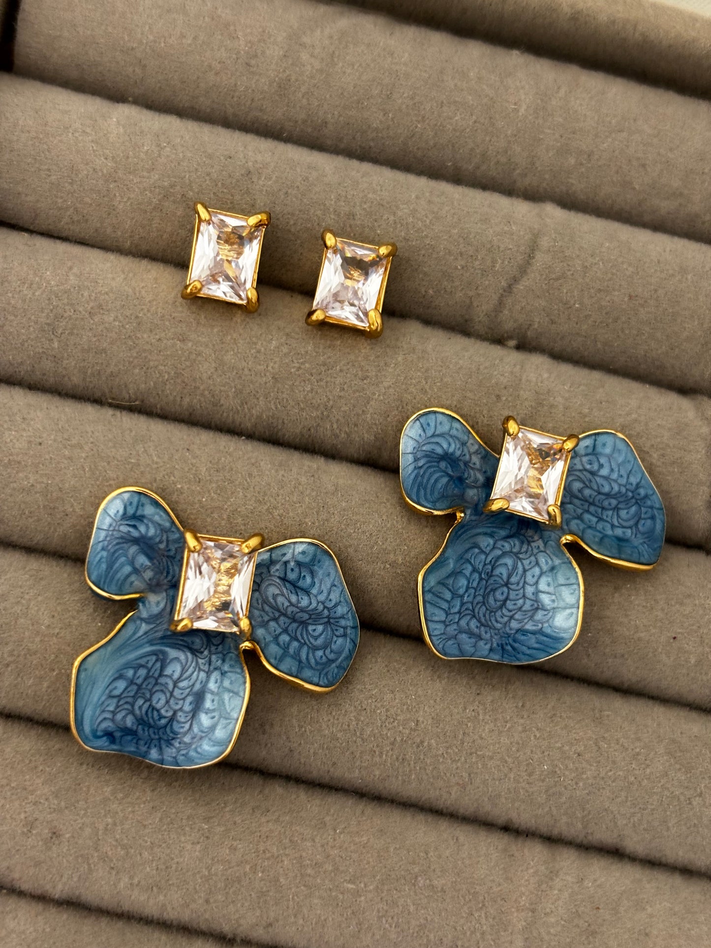 Orelle Zircon Two in One | Anti-Tarnish Enamel Studs