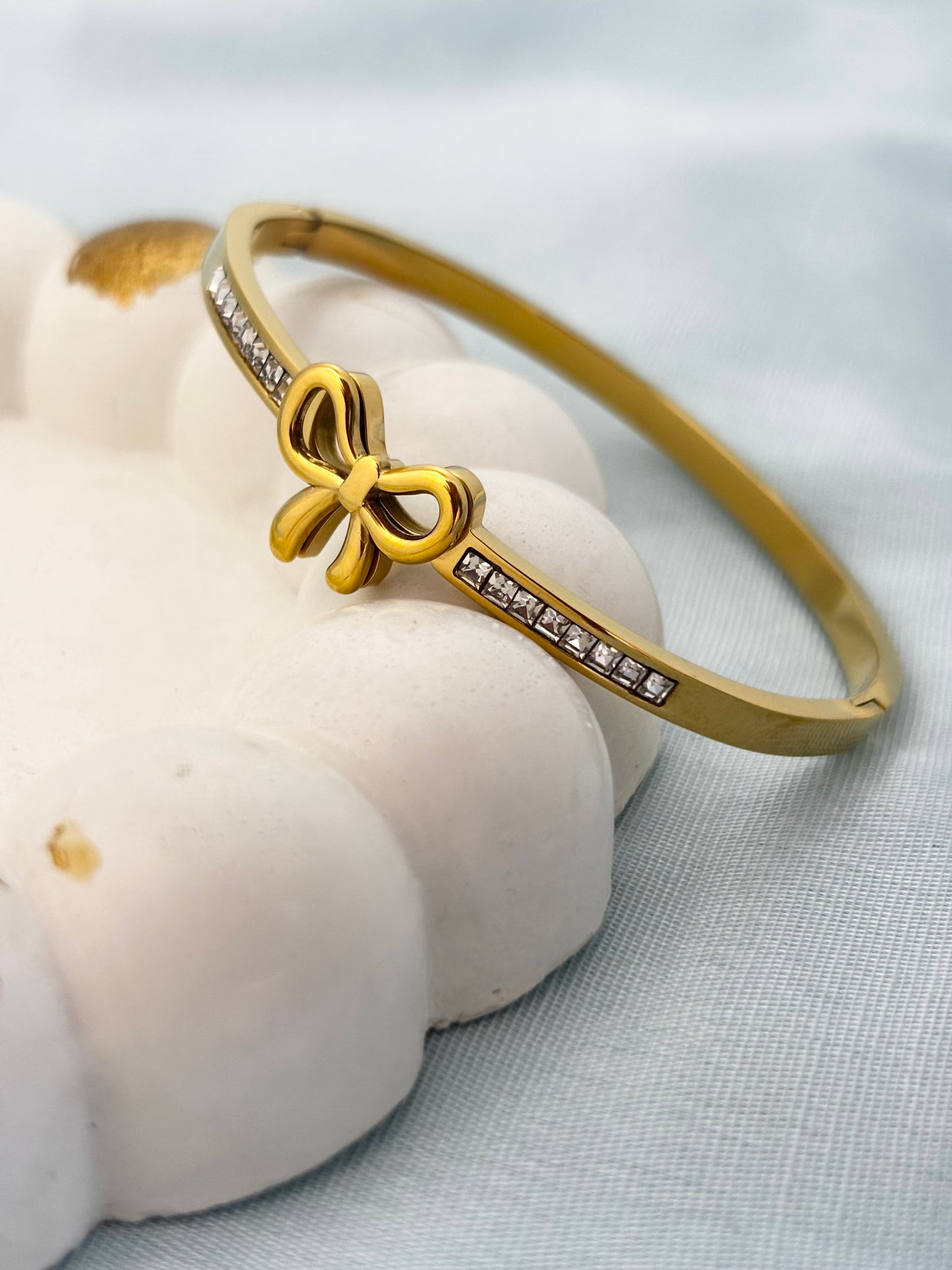 Mimi Bow Zircon Bangle Bracelet