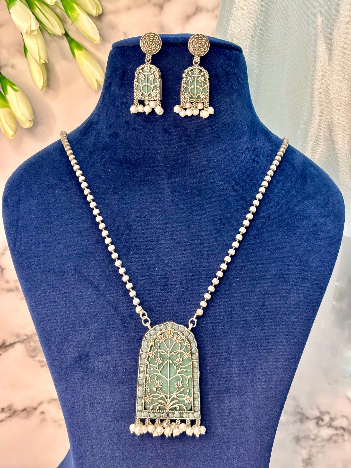 Noor Mahal Necklace (Green)