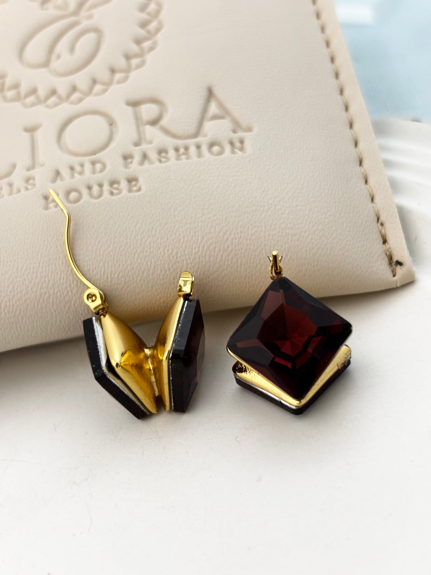 Wine Blush Drop Earrings