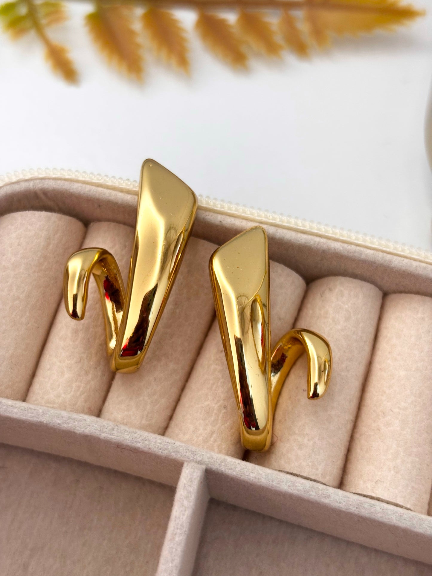 Sculpted Swirl Drop Earrings | Anti Tarnish Gold Plated