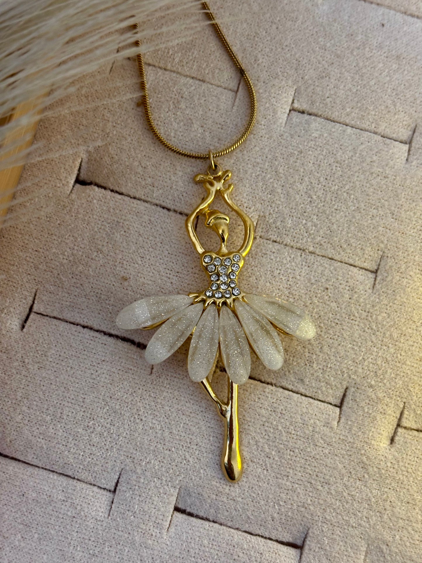 Ballerina Princess Gold Pendant Necklace