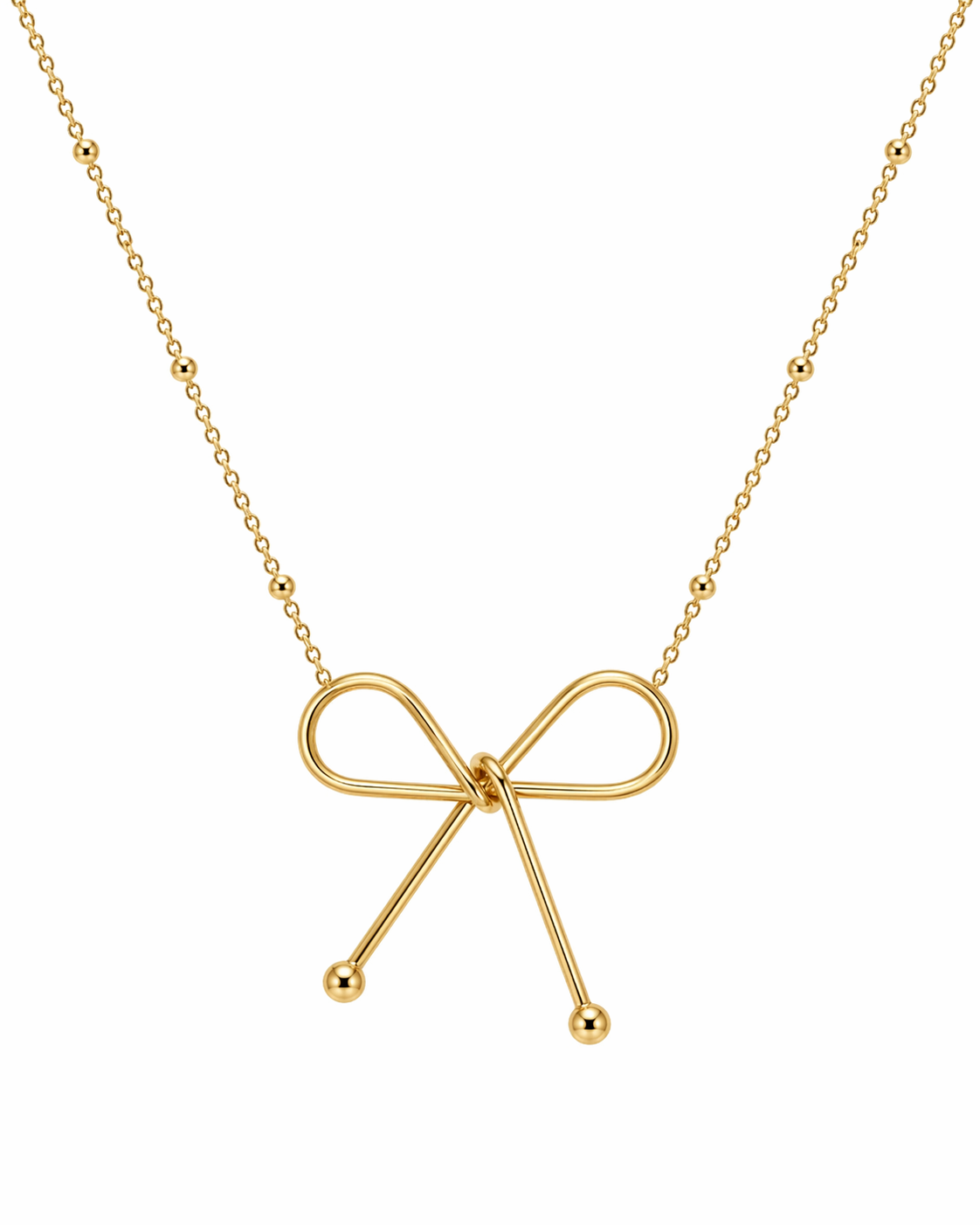 Bow Kiss Necklace | 18k Gold Plated Stainless Steel