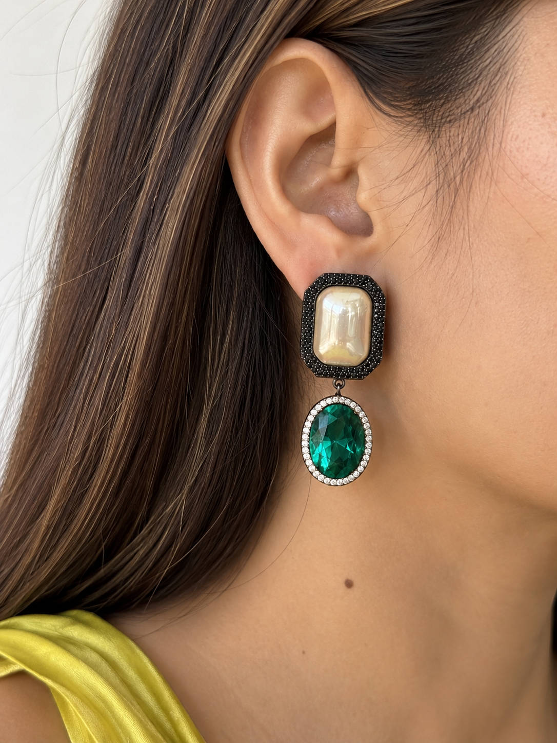 Chloe Emerald with Pearl and Nano AD | Wedding & Party Wear