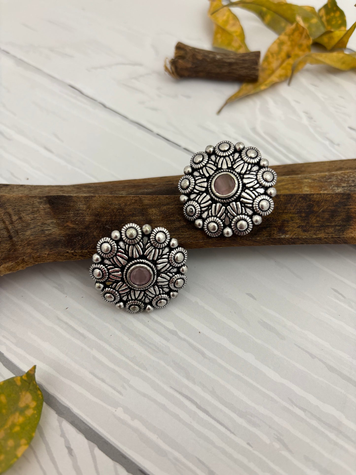 Rajmohini Stud Earrings (Pink)