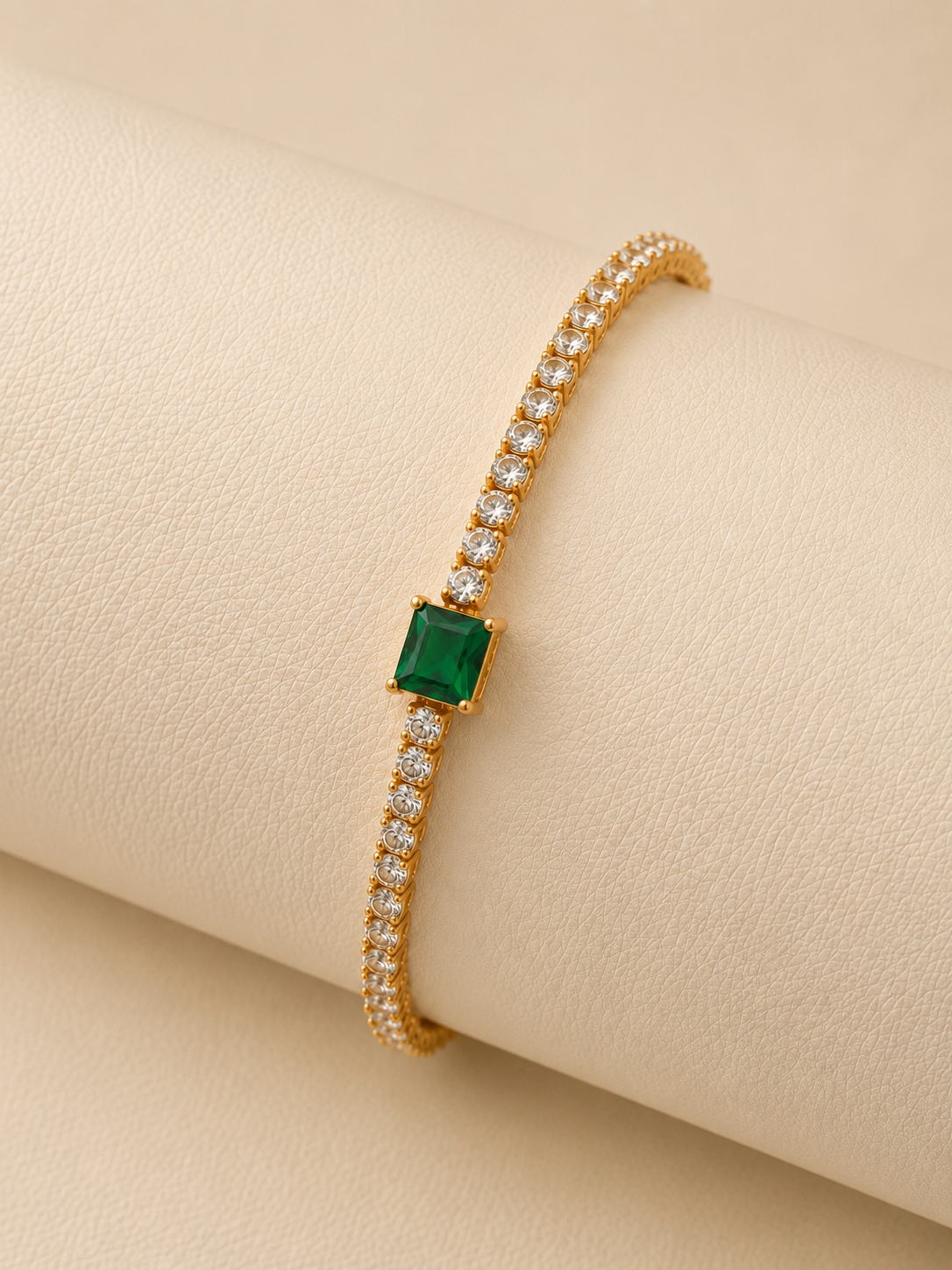 Emerald White Wraparound Tennis Bracelet