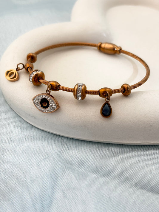 Evil Eye Zircon Bracelet | Rosegold